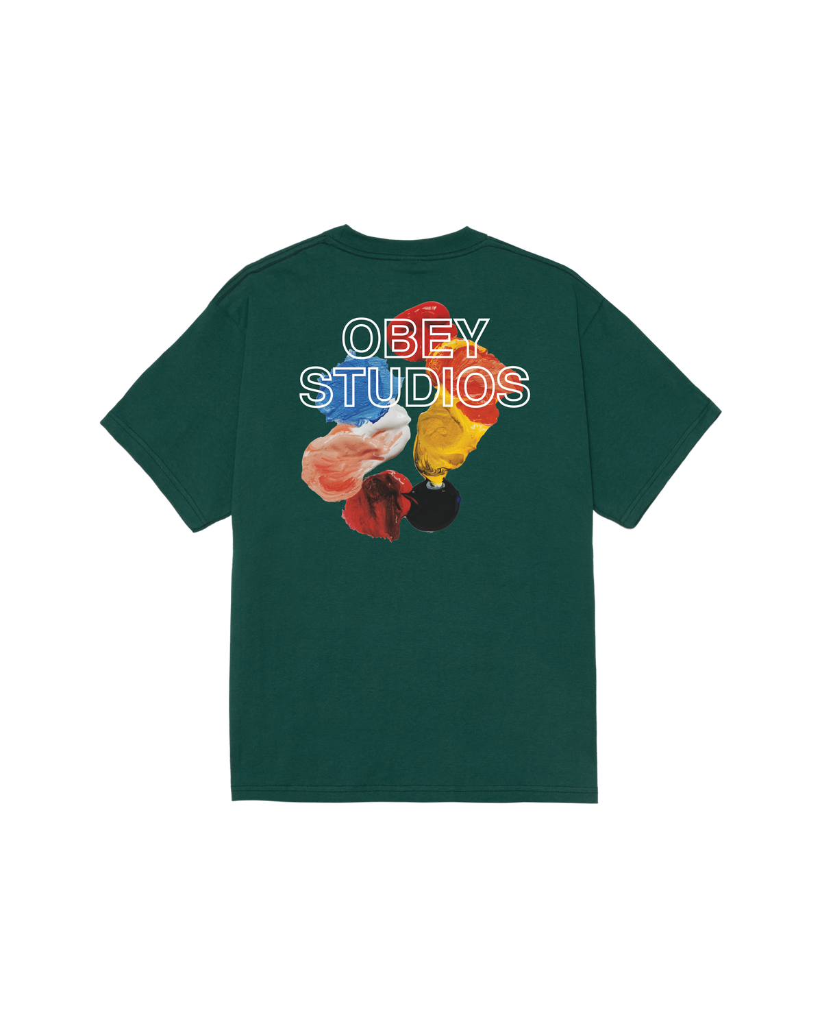 obey studios palette classic t shirt rain forest