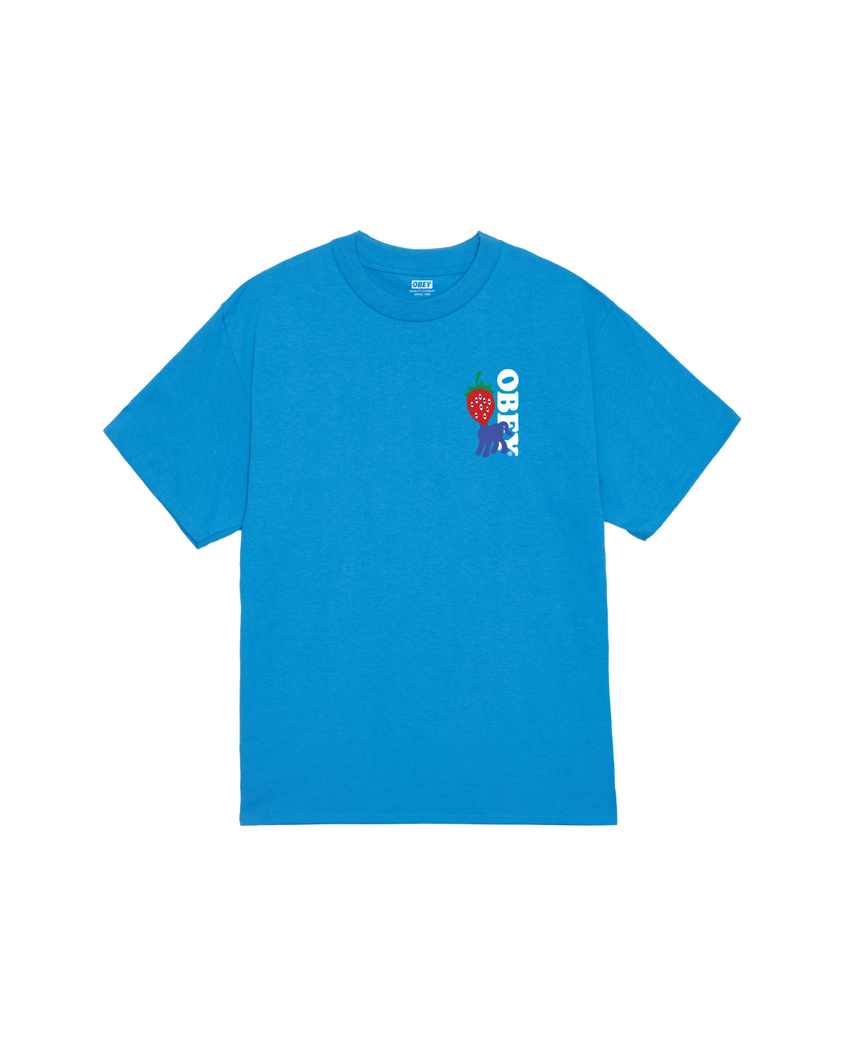 obey strawberry classic t shirt azure blue