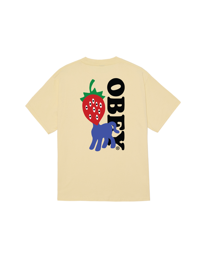 obey strawberry classic t shirt pale yellow