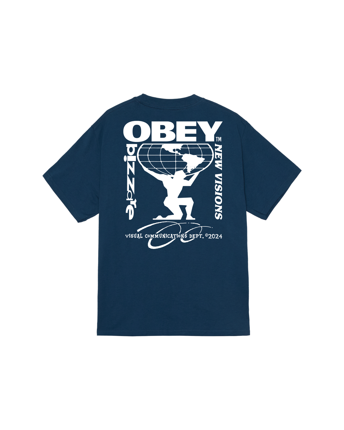 obey bizzare new visions classic t shirt harbor blue