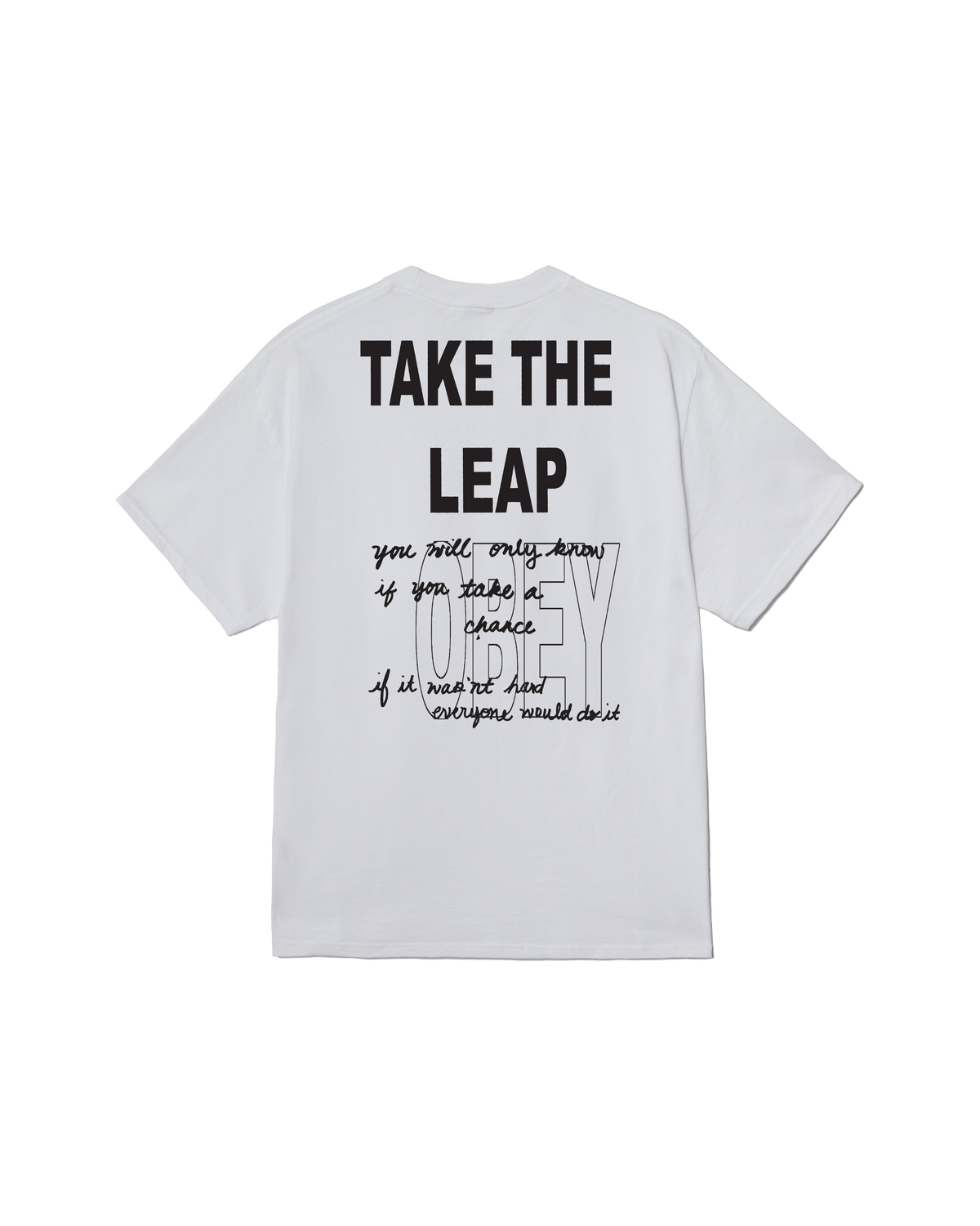 obey take the leap classic t shirt white