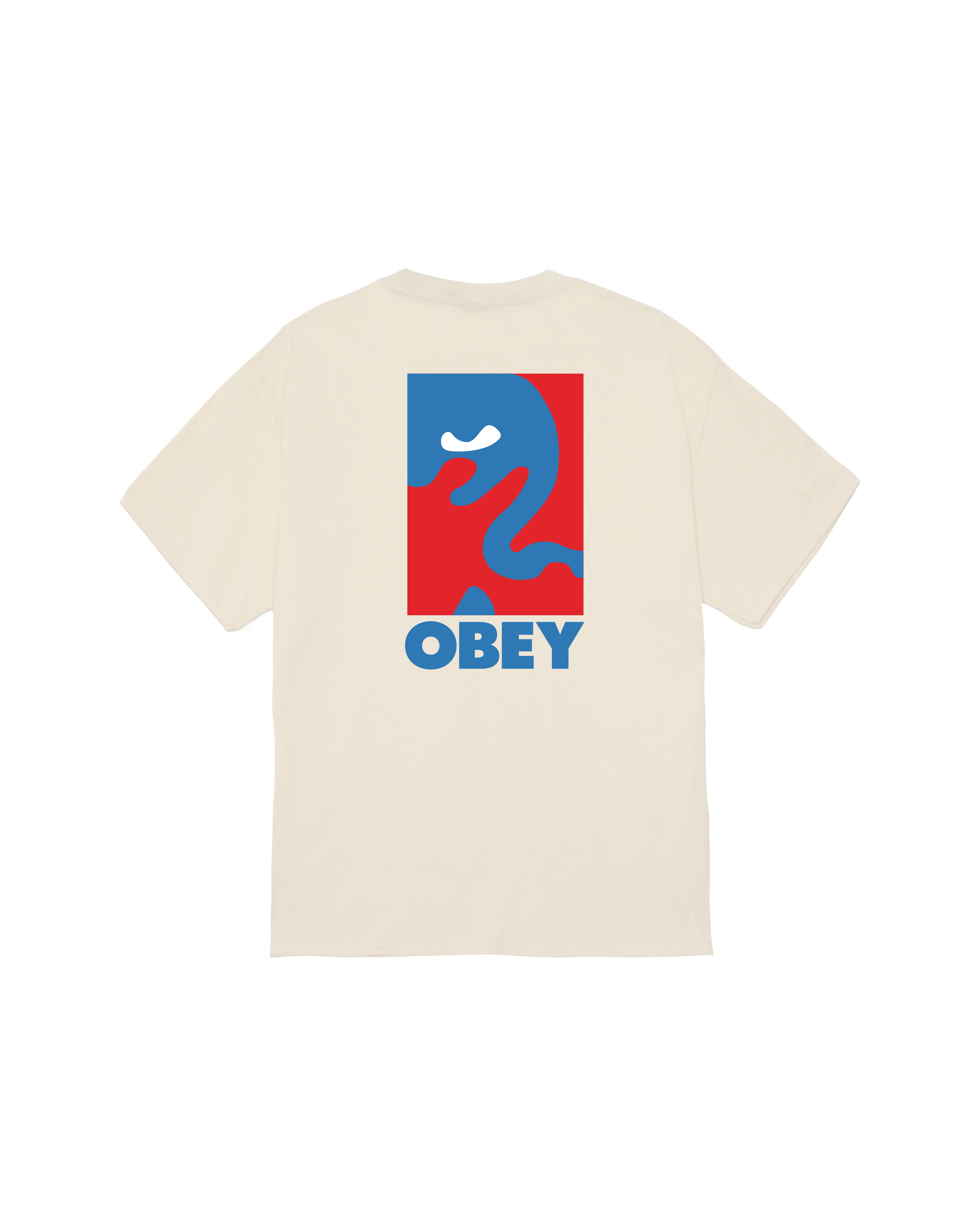 obey cropped icon classic t shirt cream