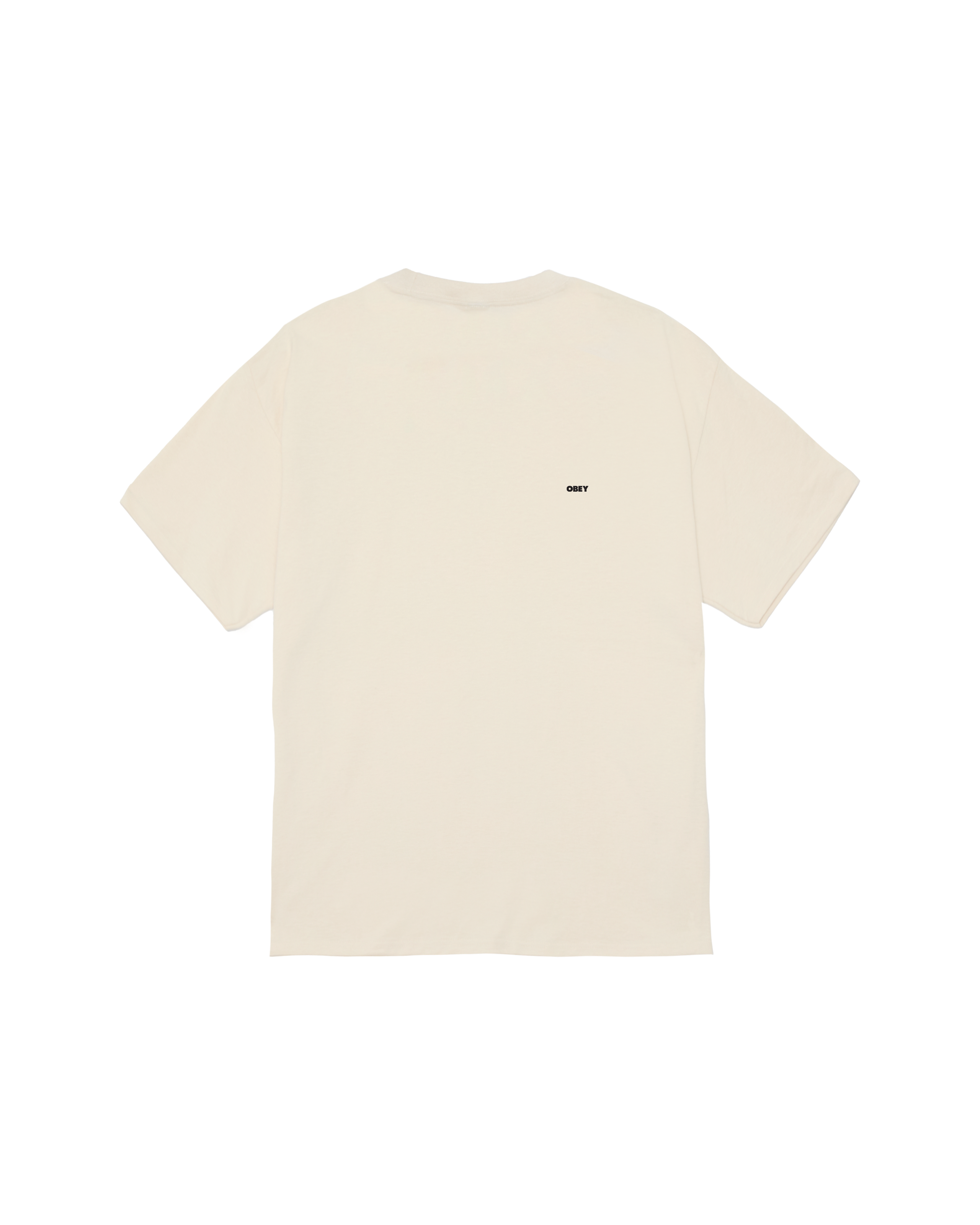 obey cropped icon classic t shirt cream