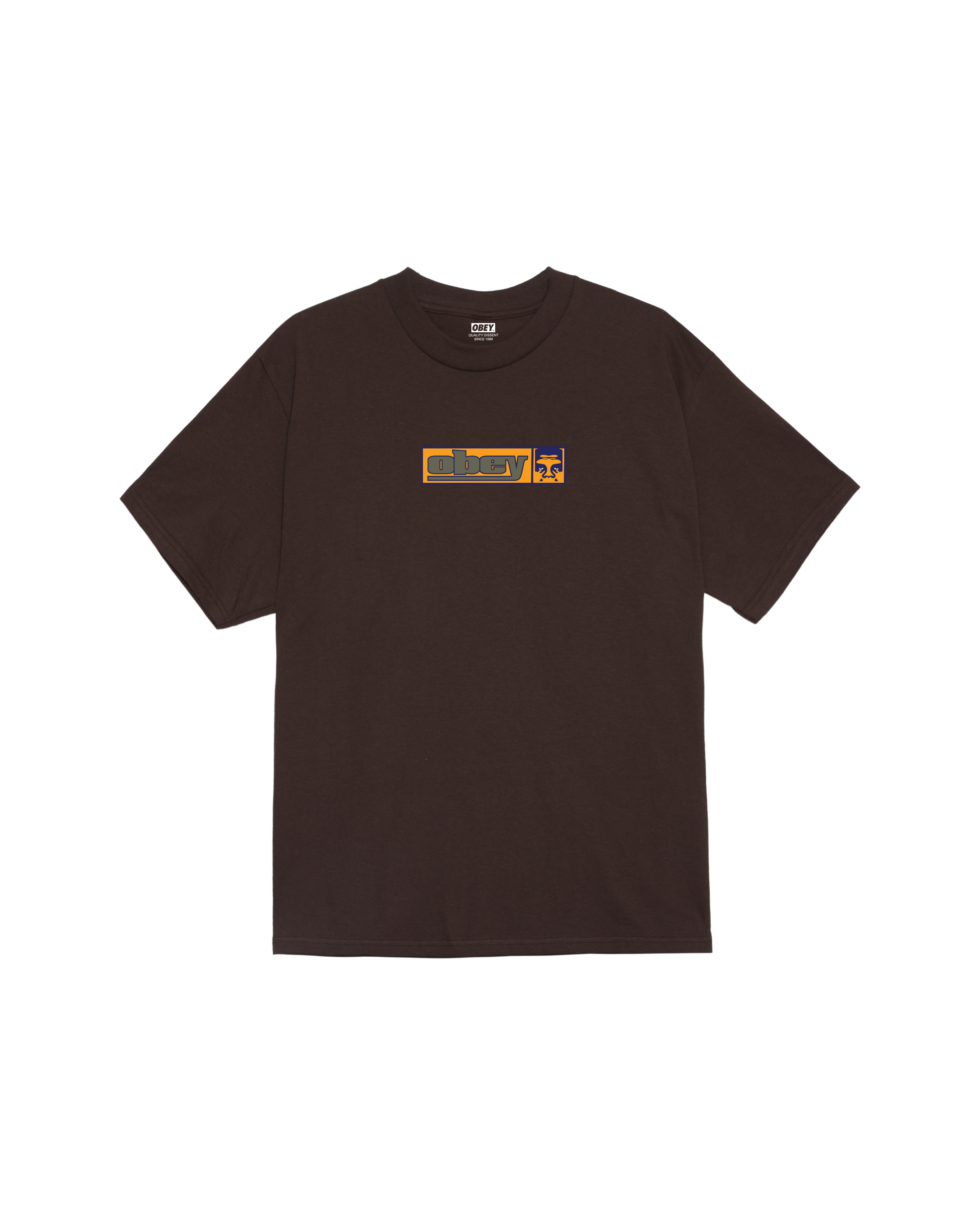 obey 90s icon classic t shirt java brown