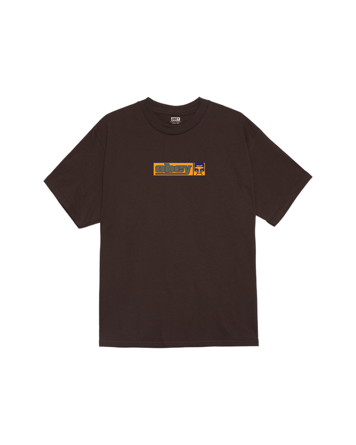 obey 90s icon classic t shirt java brown
