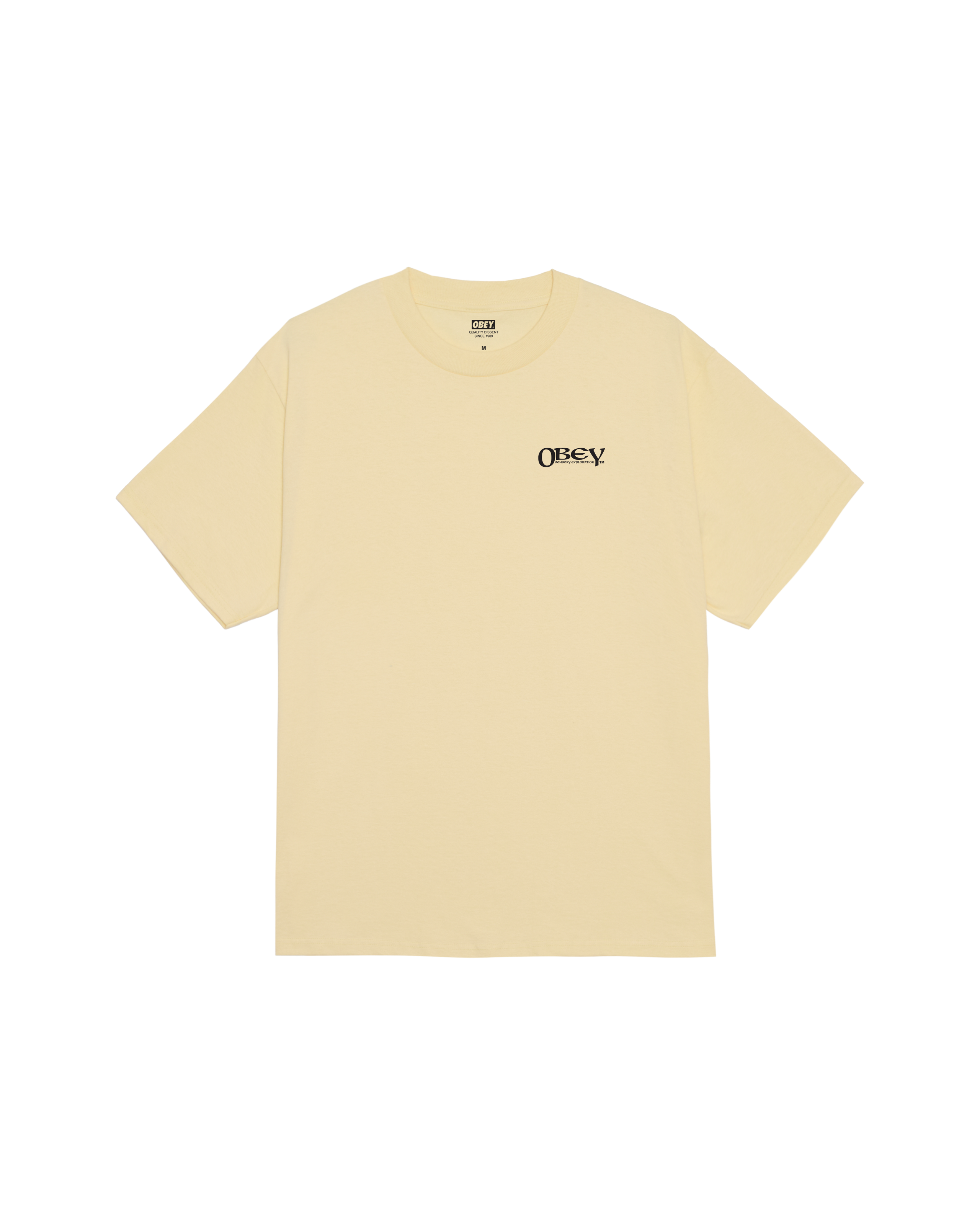 obey sensory exploration classic t shirt pale yellow