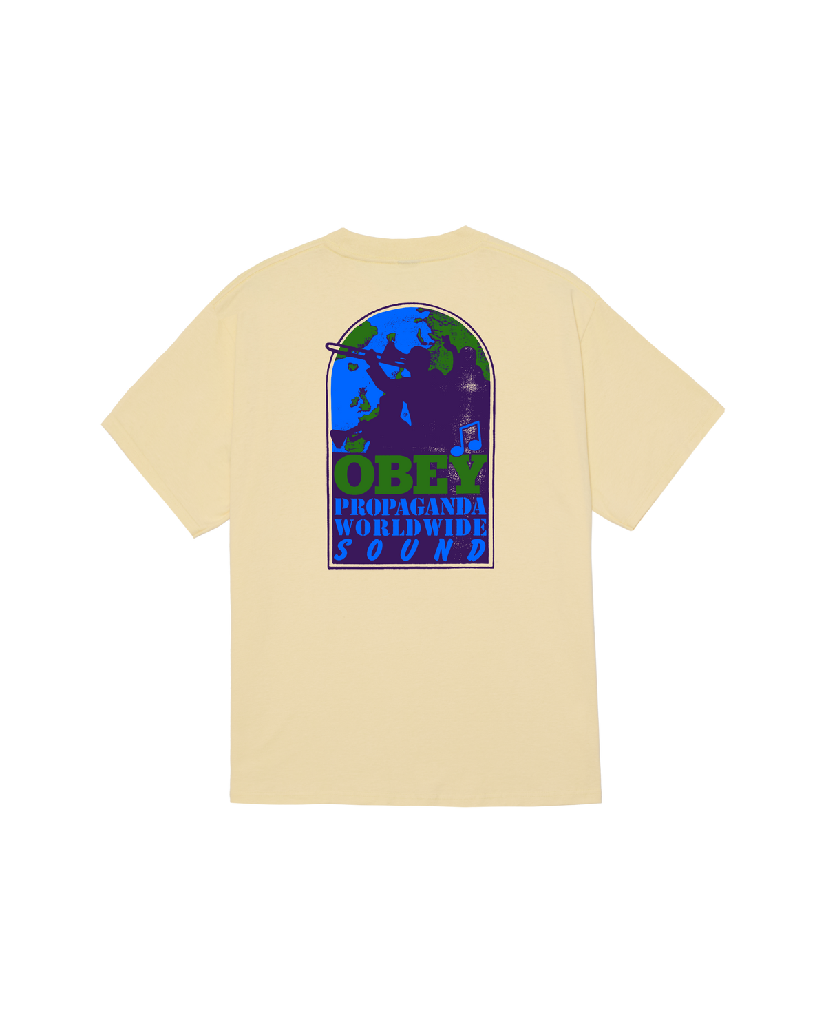 obey worldwide sound classic t shirt pale yellow