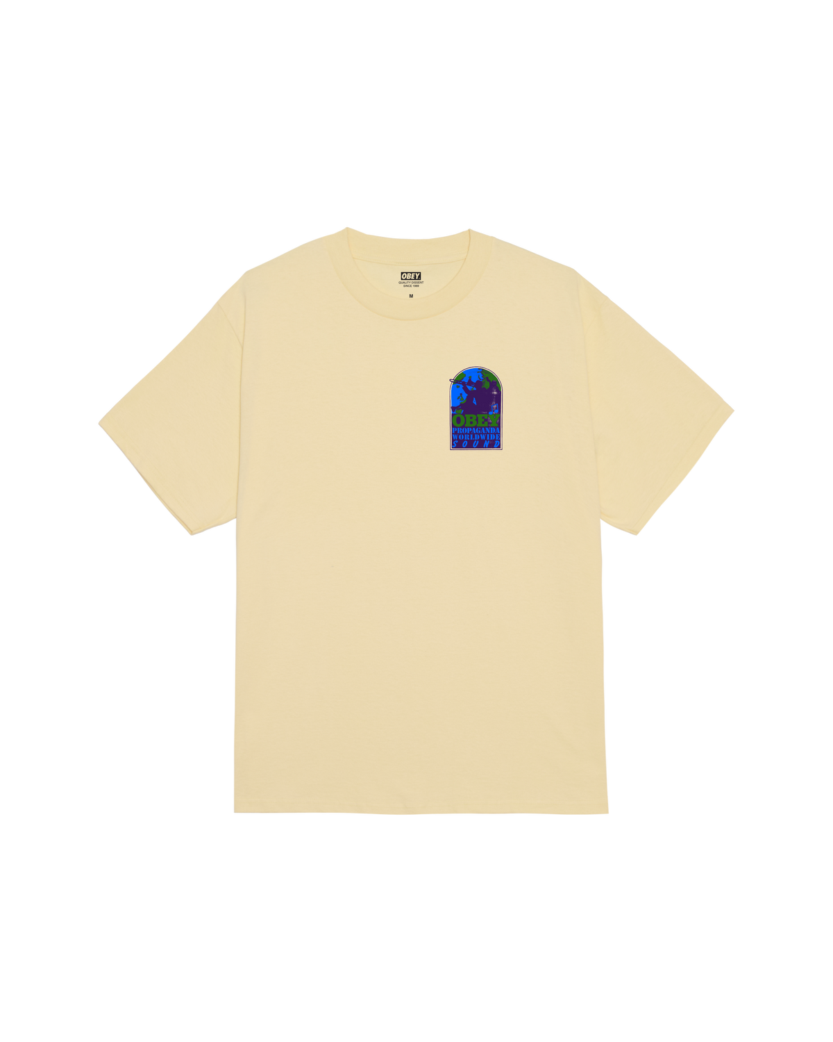 obey worldwide sound classic t shirt pale yellow