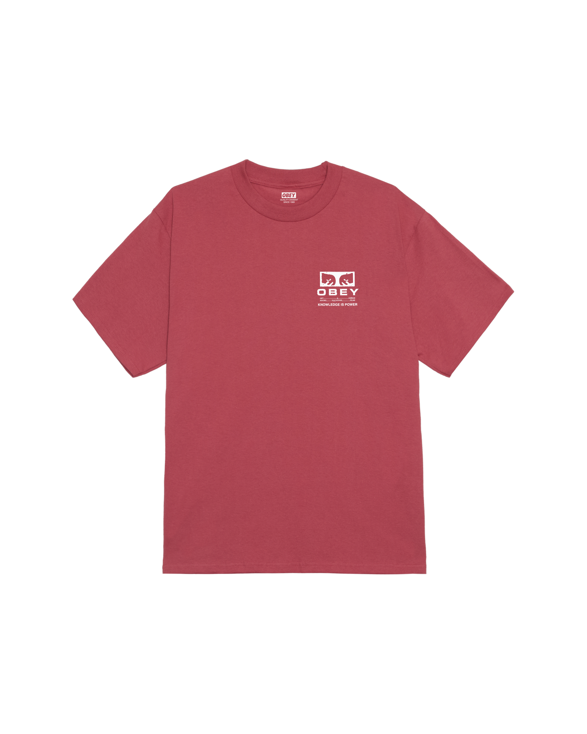 obey permission classic t shirt mineral red