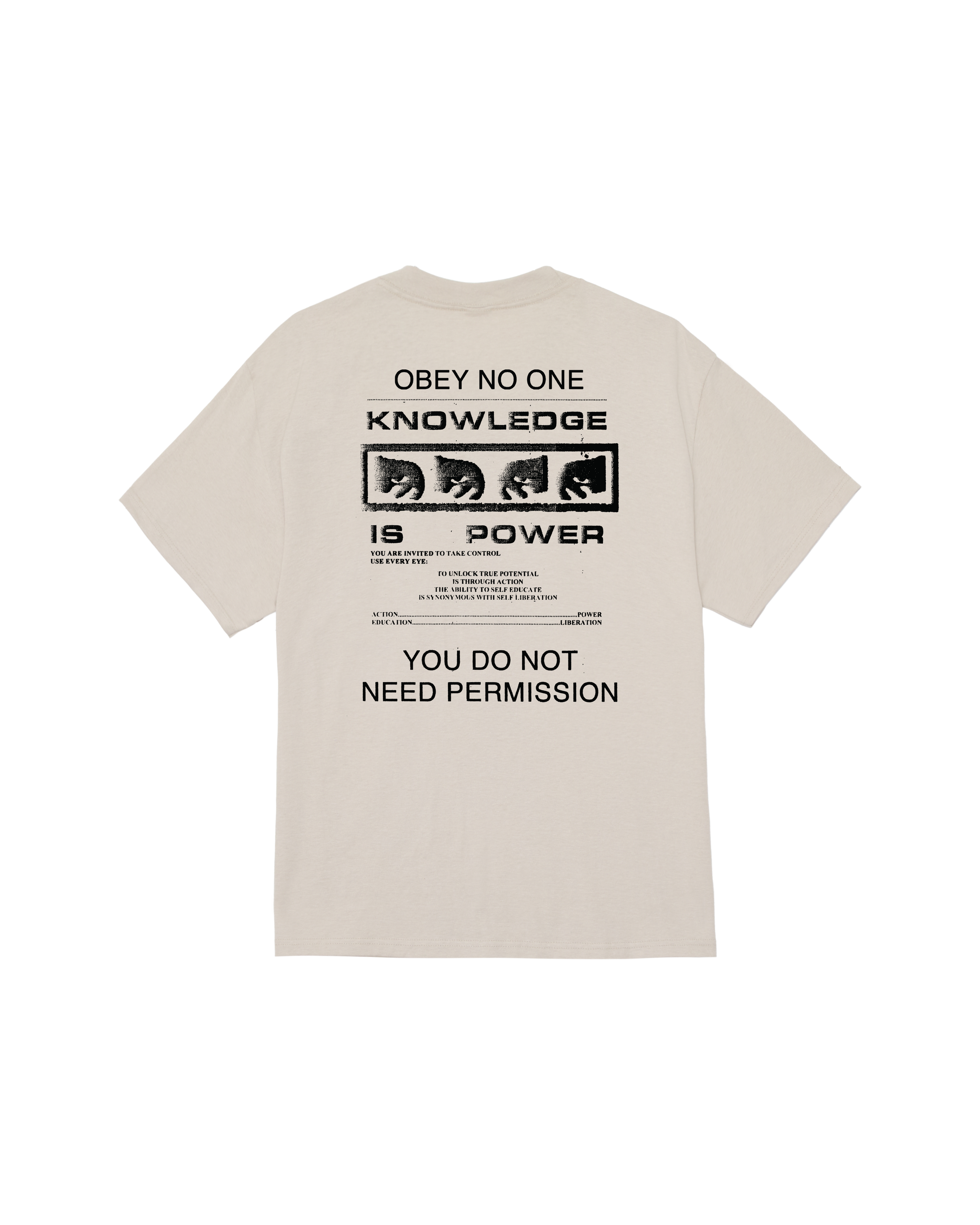 obey permission classic t shirt silver grey