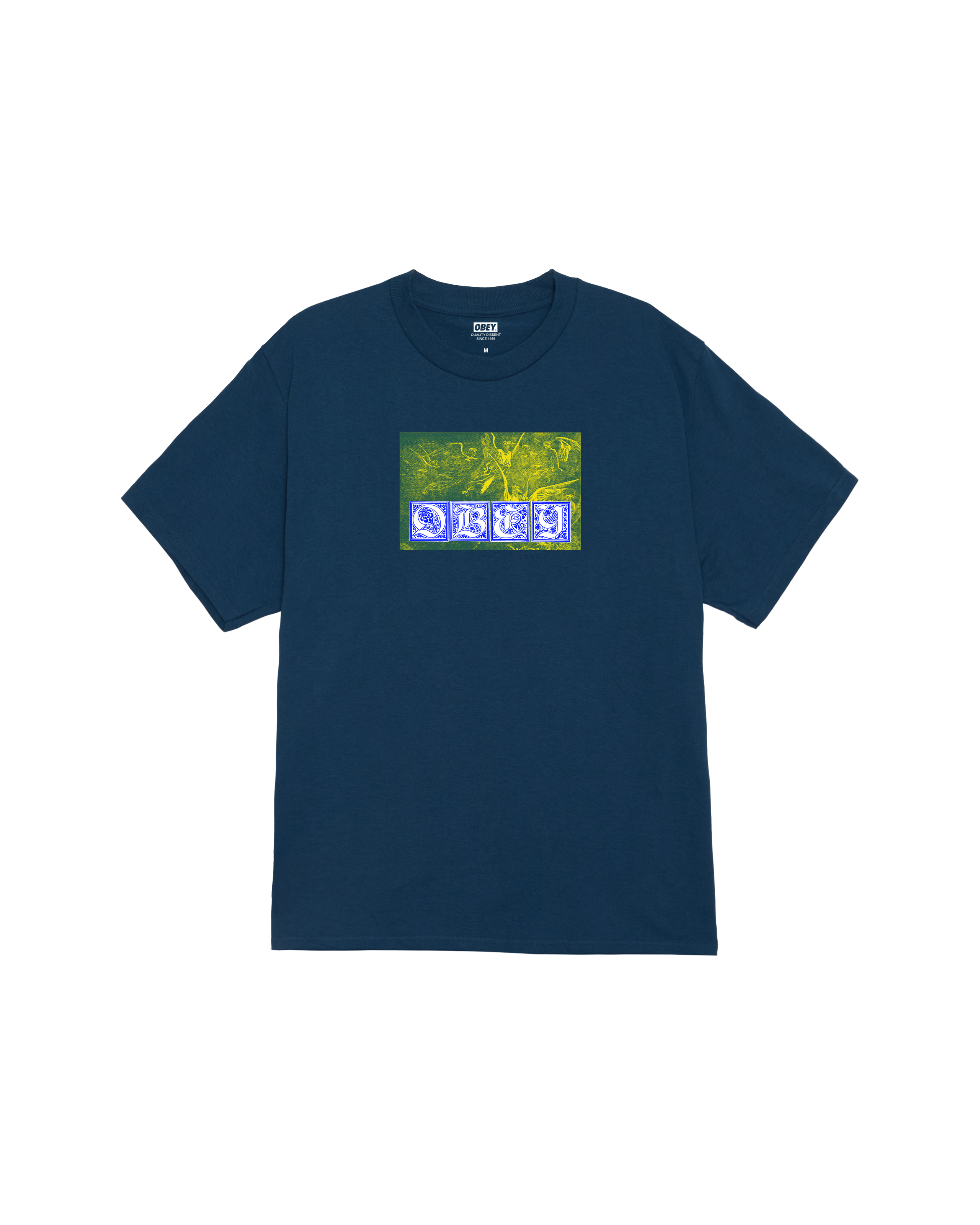 obey angels classic t shirt harbor blue
