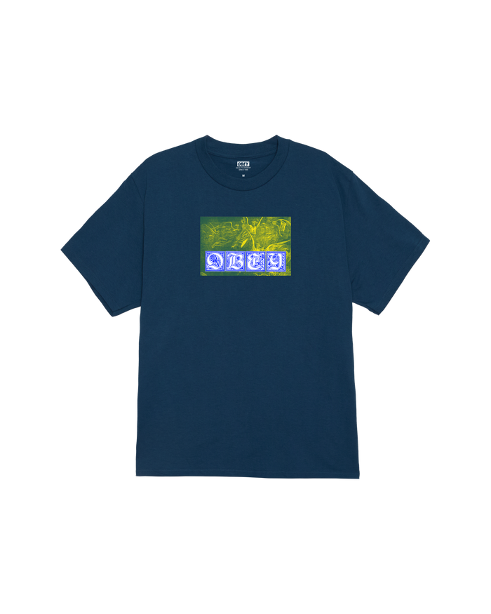 obey angels classic t shirt harbor blue