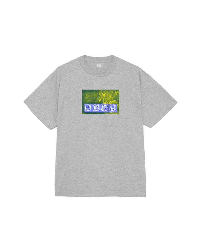 obey angels classic t shirt heather grey