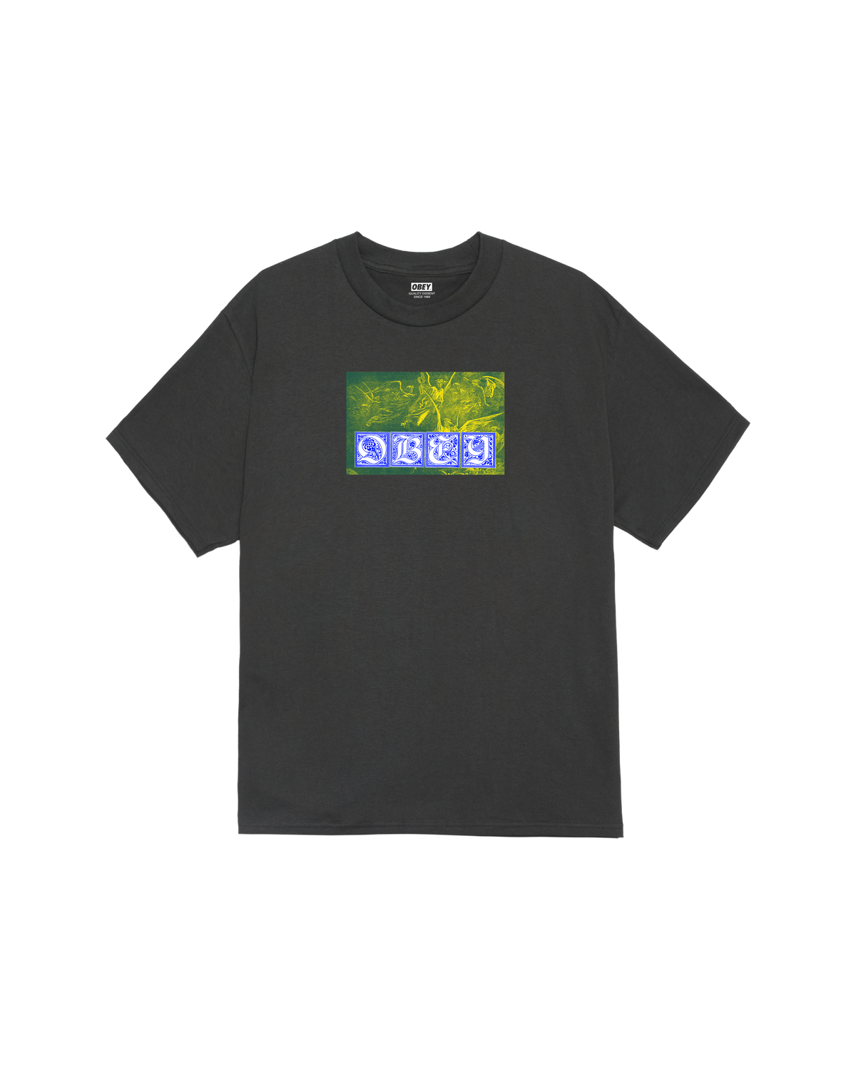 obey angels classic t shirt vintage black