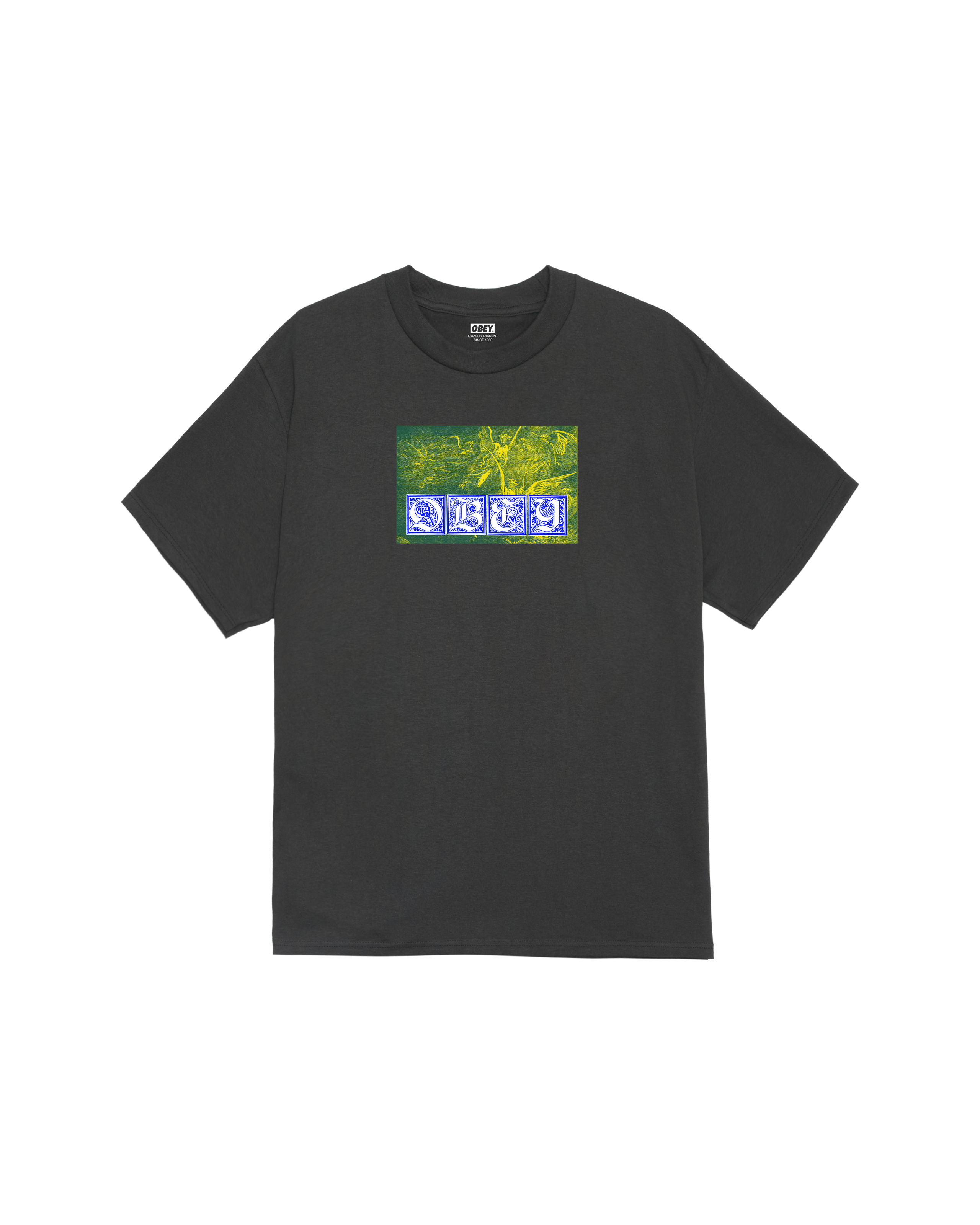 obey angels classic t shirt vintage black