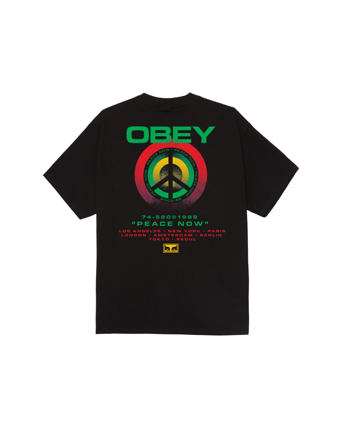 obey peace target classic t shirt black