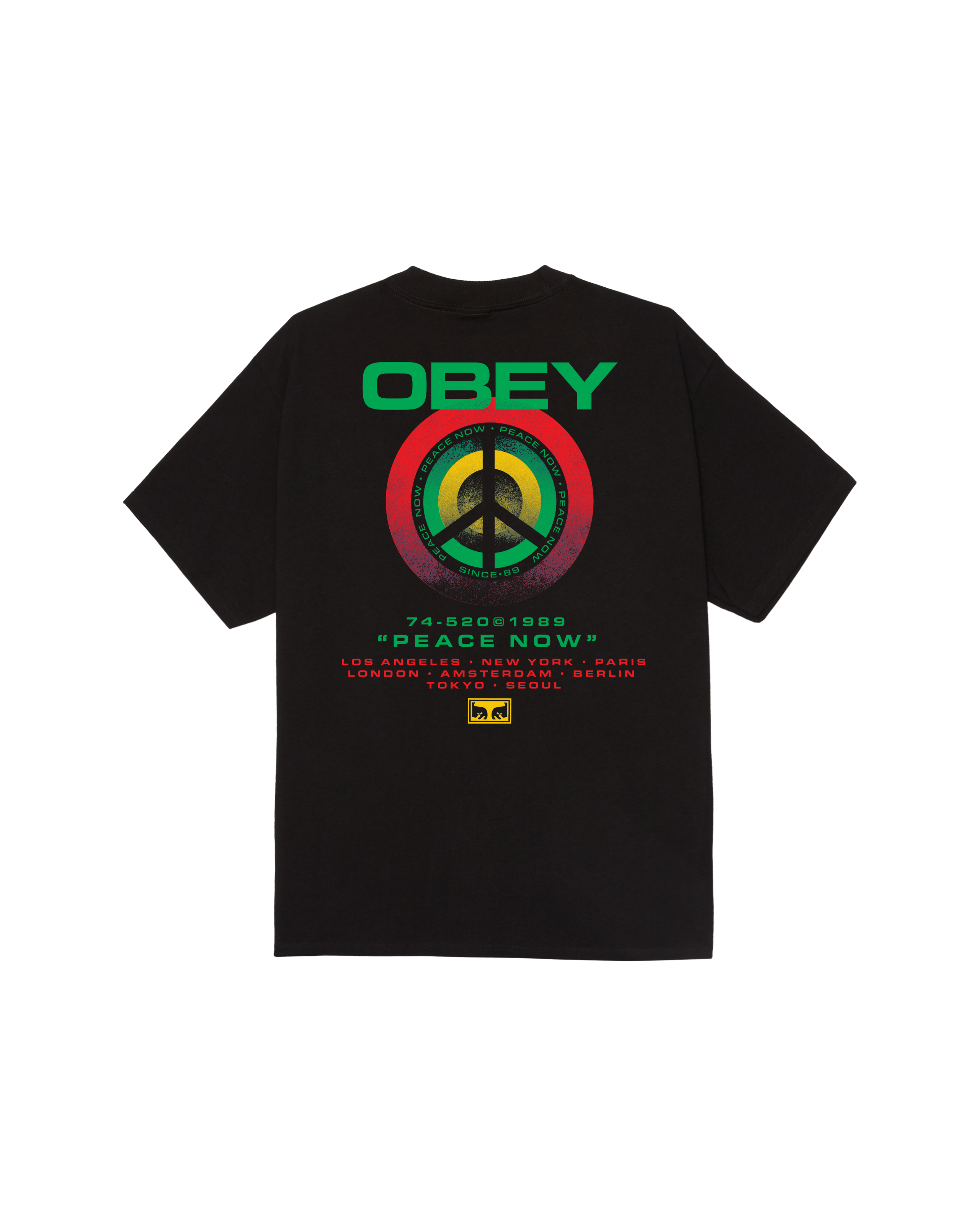 obey peace target classic t shirt black