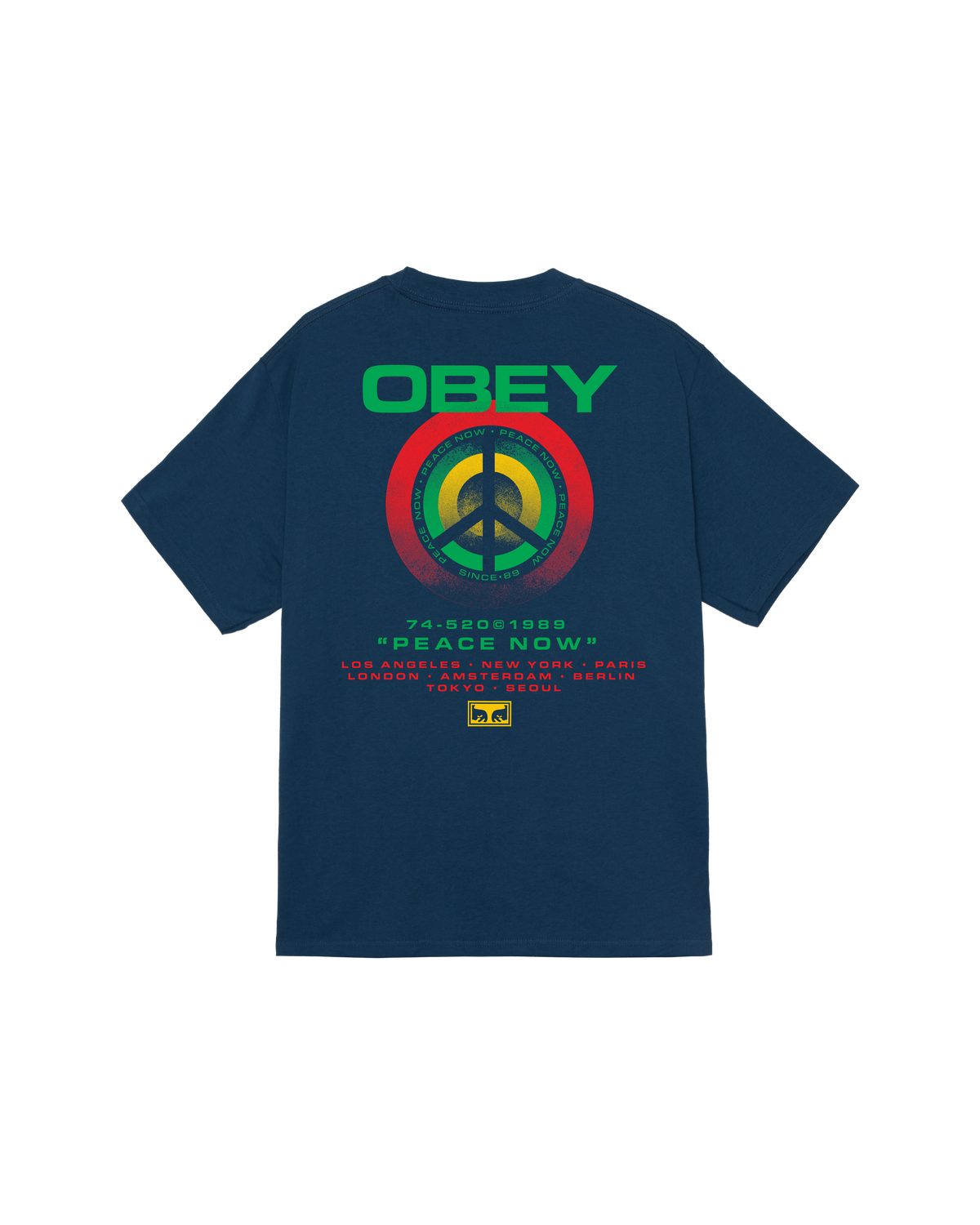 obey peace target classic t shirt harbor blue