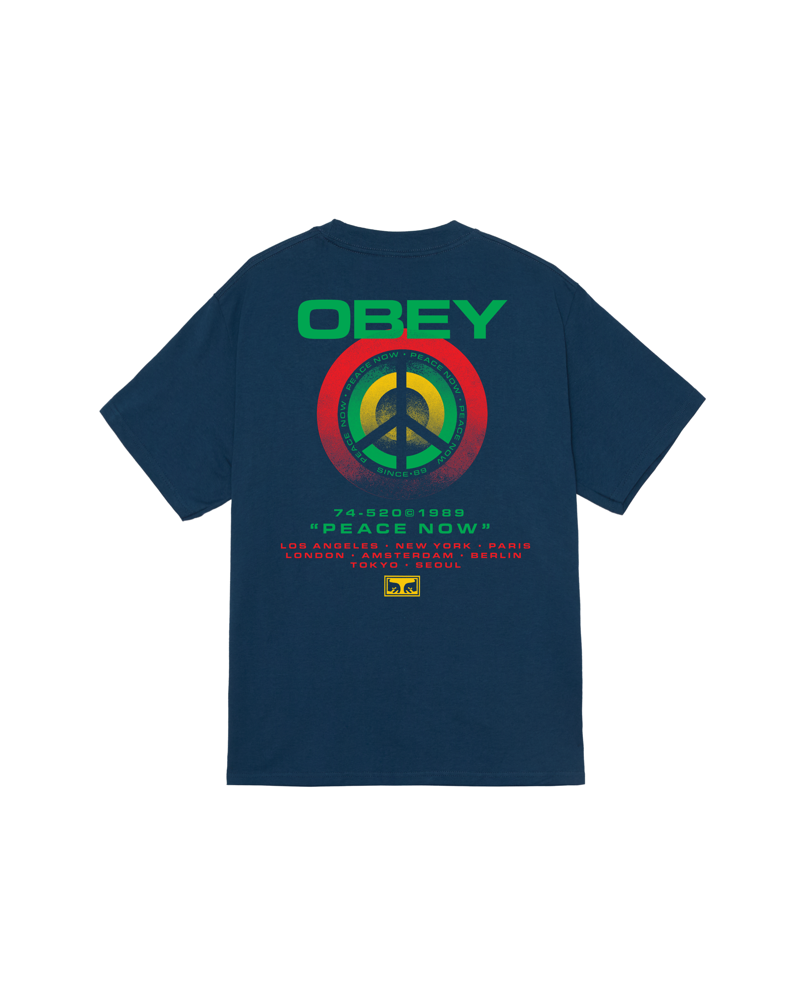 obey peace target classic t shirt harbor blue