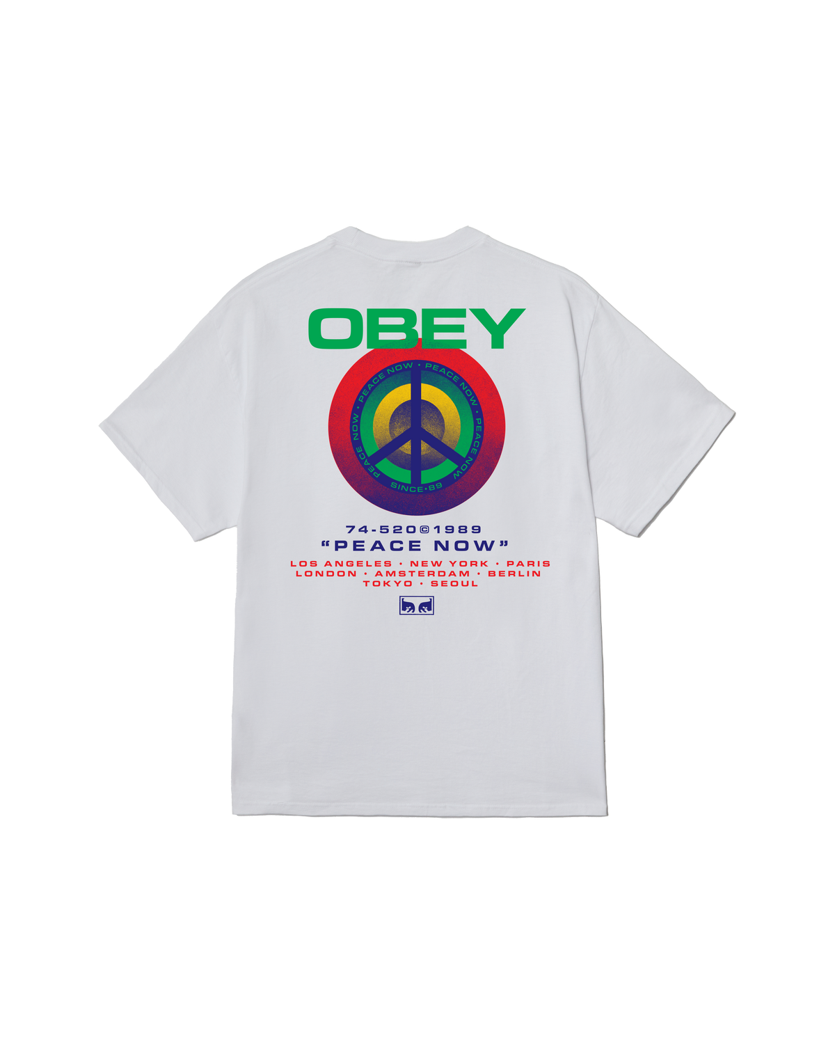 obey peace target classic t shirt white