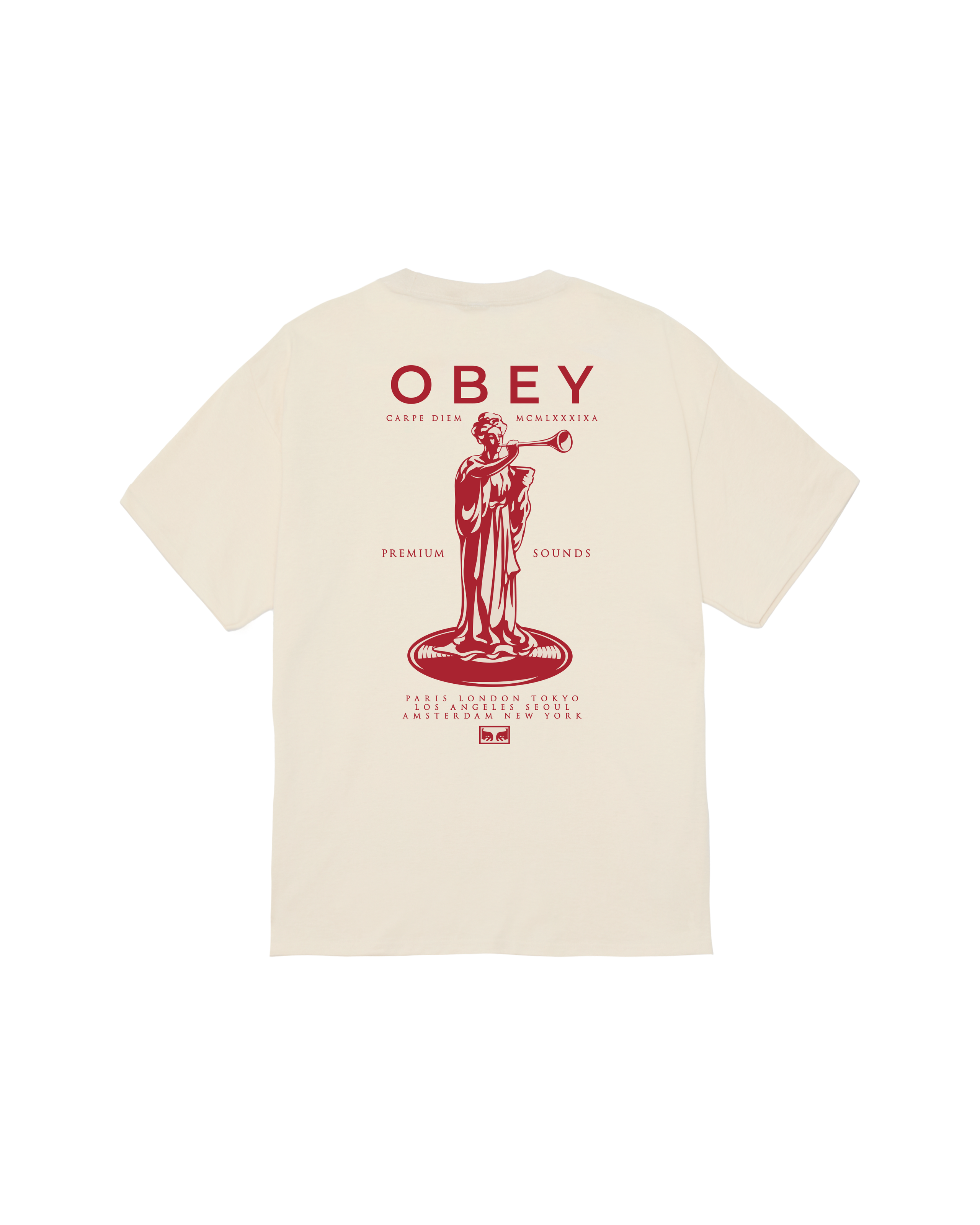 obey premium sounds classic t shirt cream