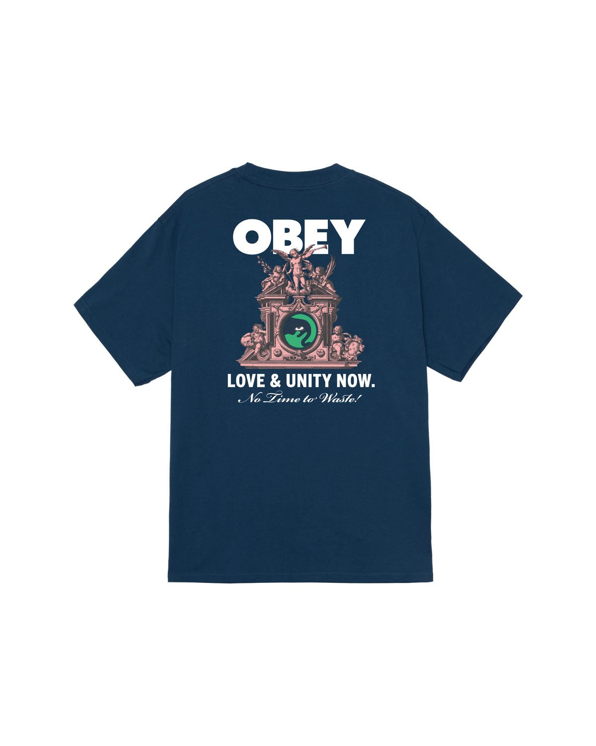 obey love unity now classic t shirt harbor blue