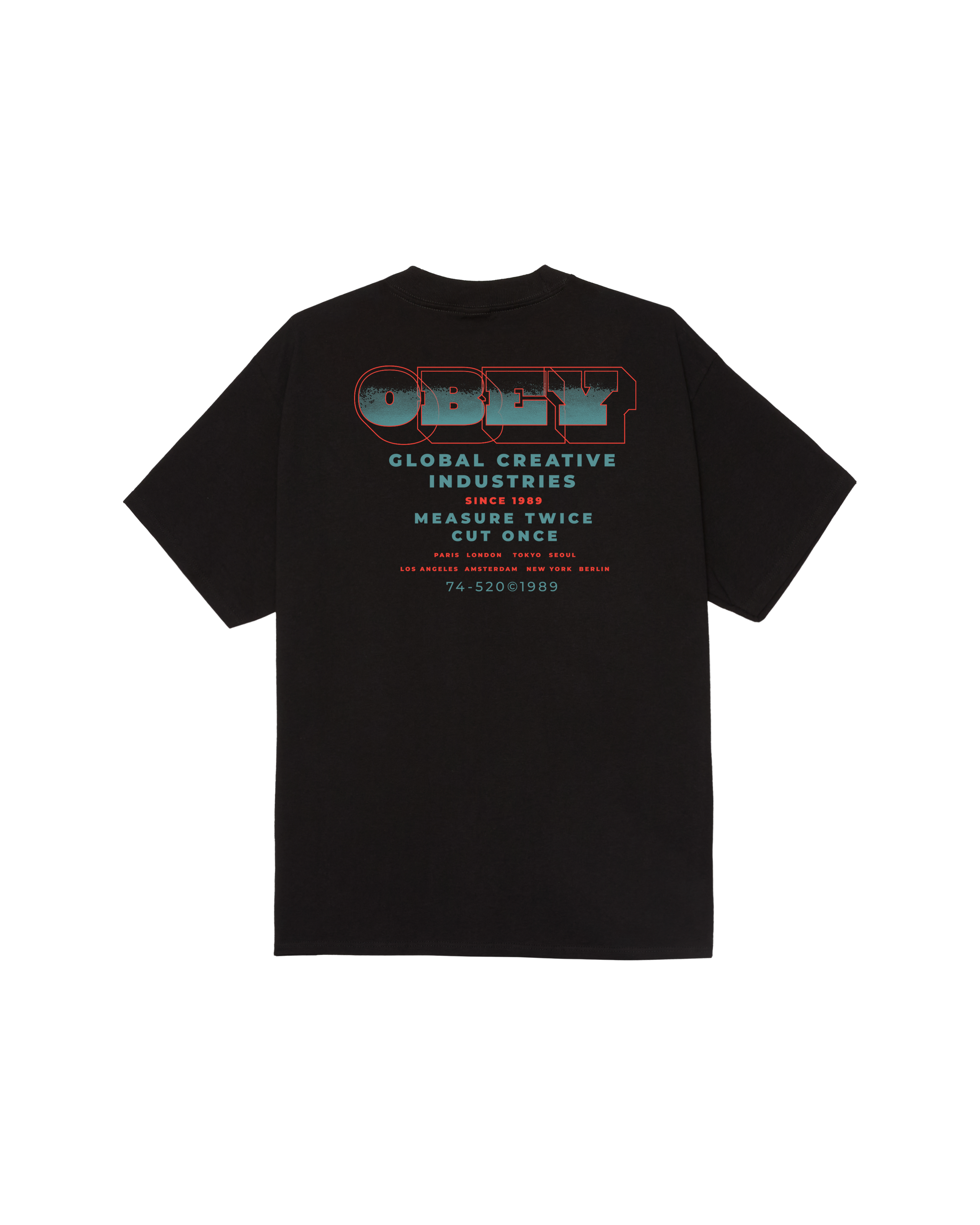 obey measure twice classic t shirt black