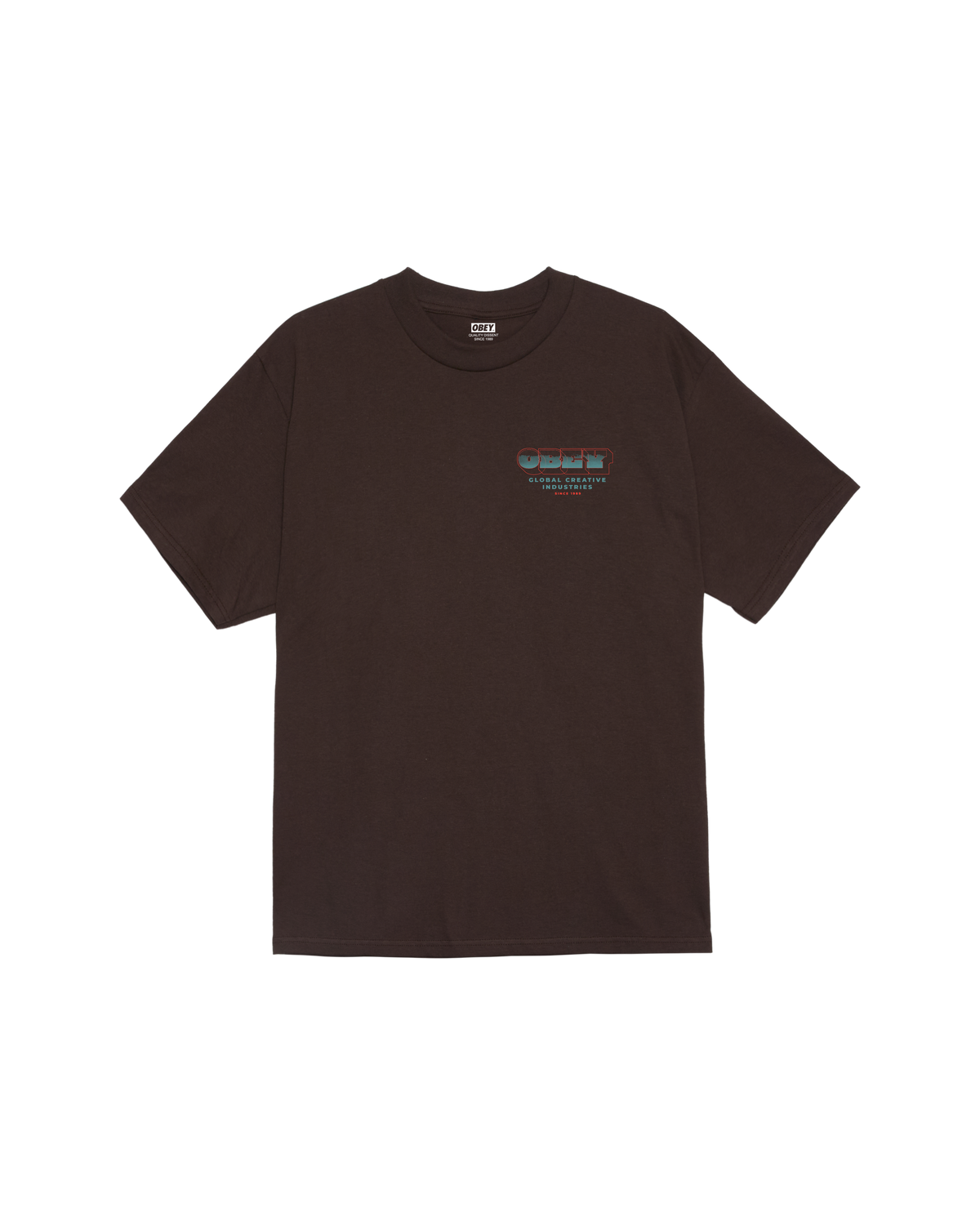 obey measure twice classic t shirt java brown