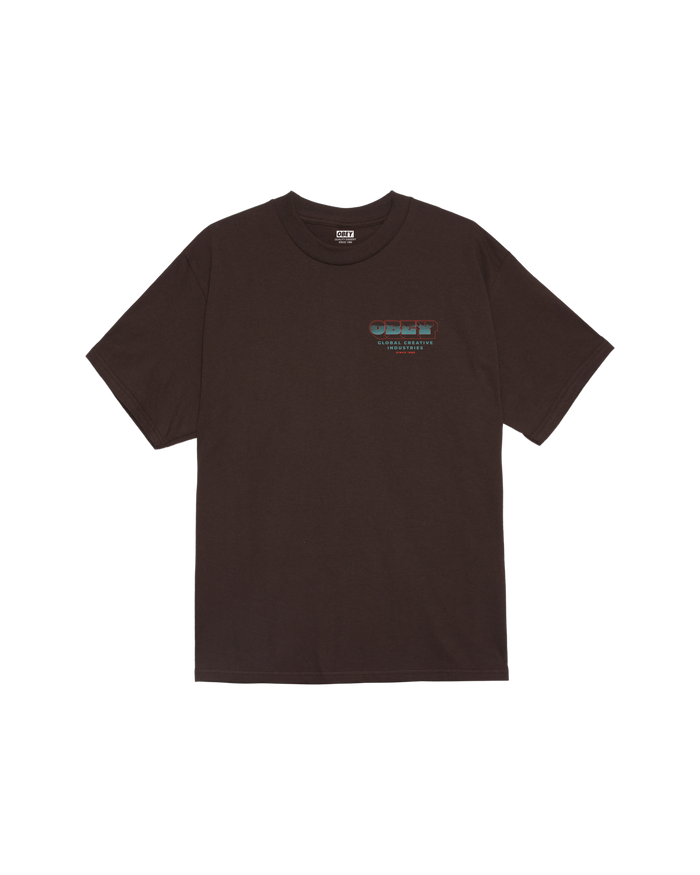 obey measure twice classic t shirt java brown