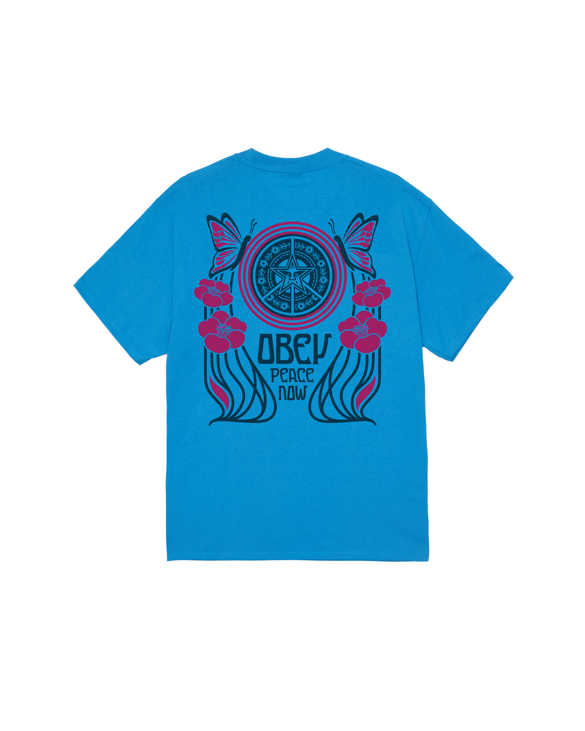 obey-peace-now-butterflies-classic-t-shirt-azure-blue (zoomed)