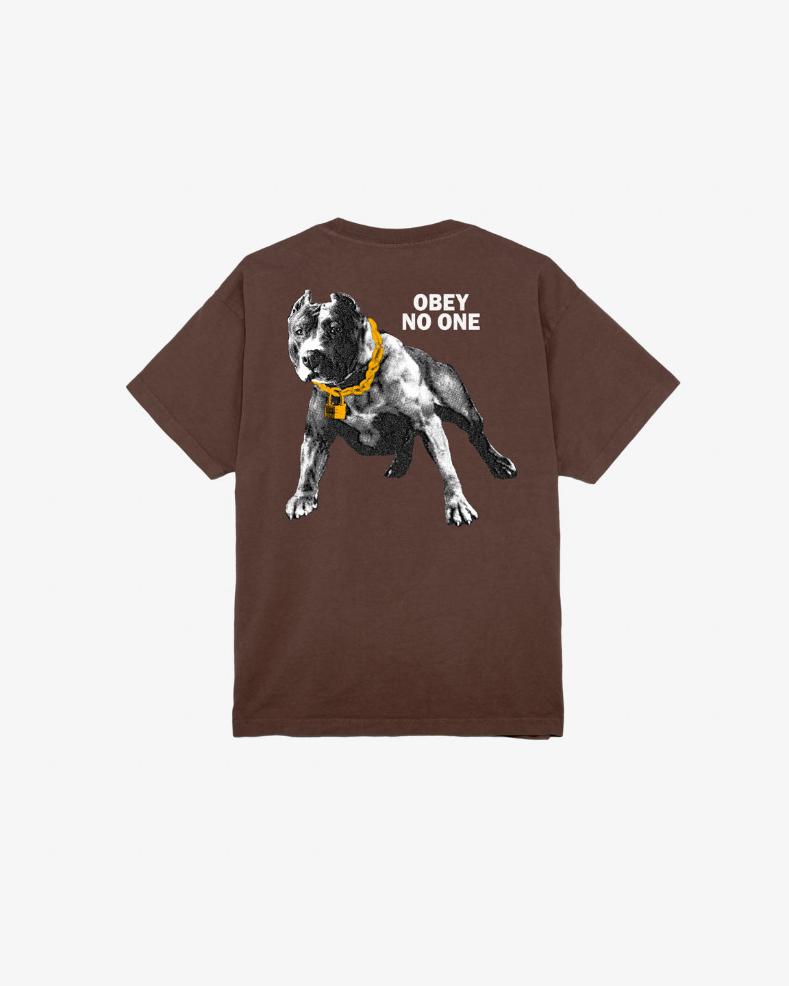 obey no one heavyweight t shirt java brown