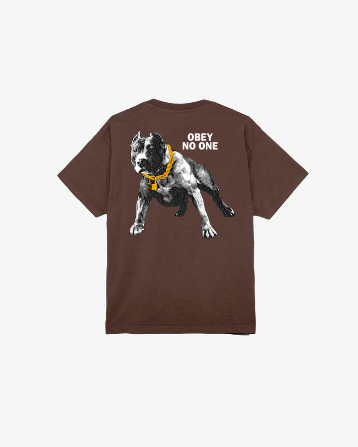 OBEY NO ONE HEAVYWEIGHT T-SHIRT JAVA BROWN