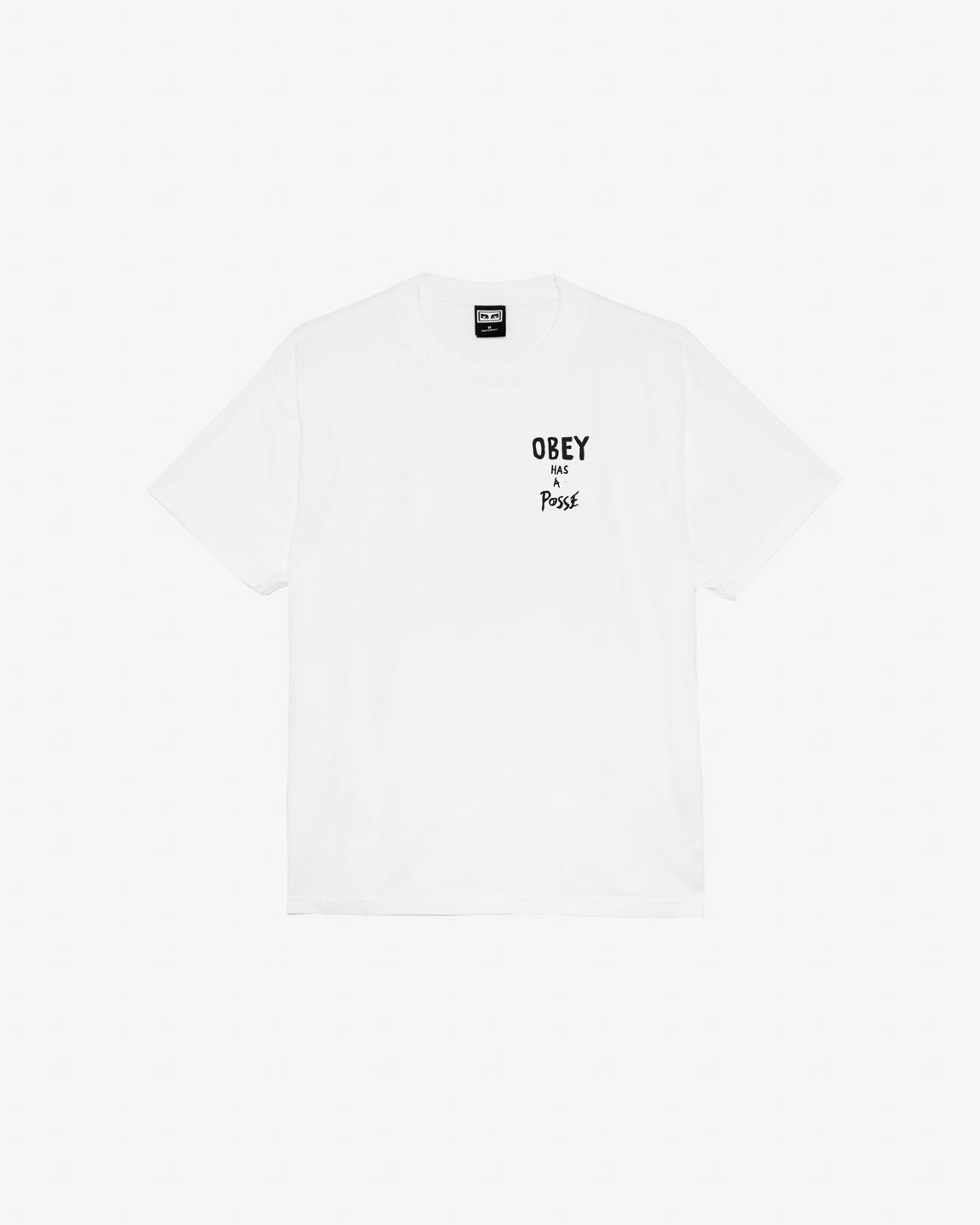 obey has a posse heavyweight t shirt white