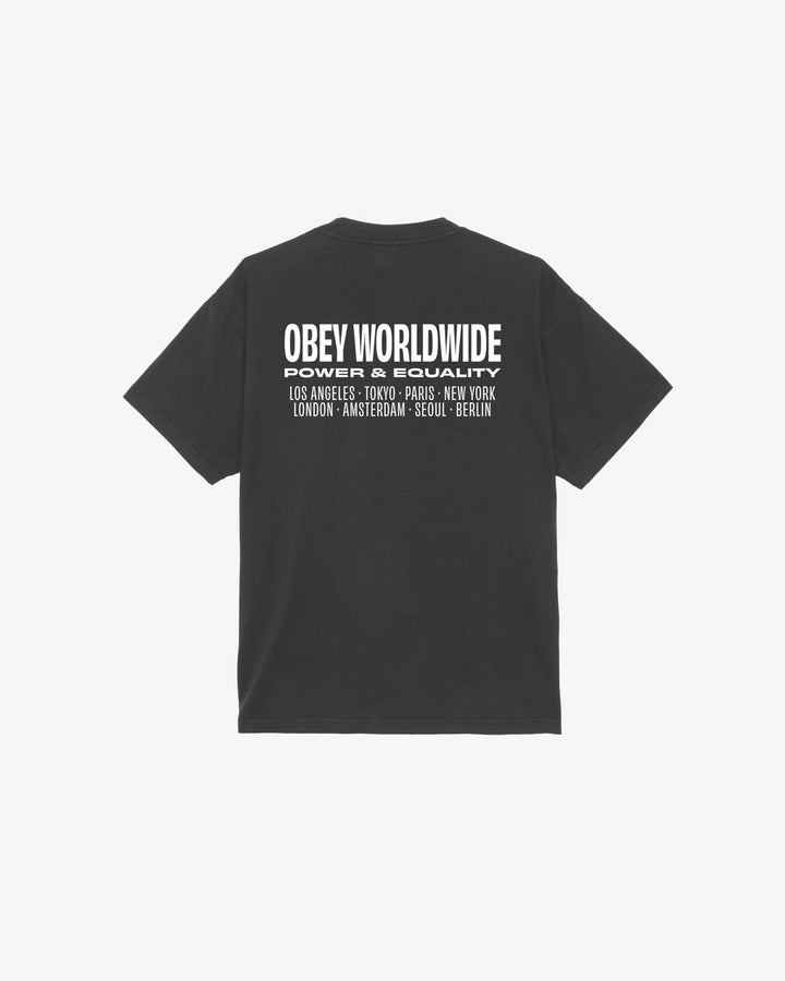 WORLDWIDE POWER & EQUALITY HEAVYWEIGHT T-SHIRT JET BLACK