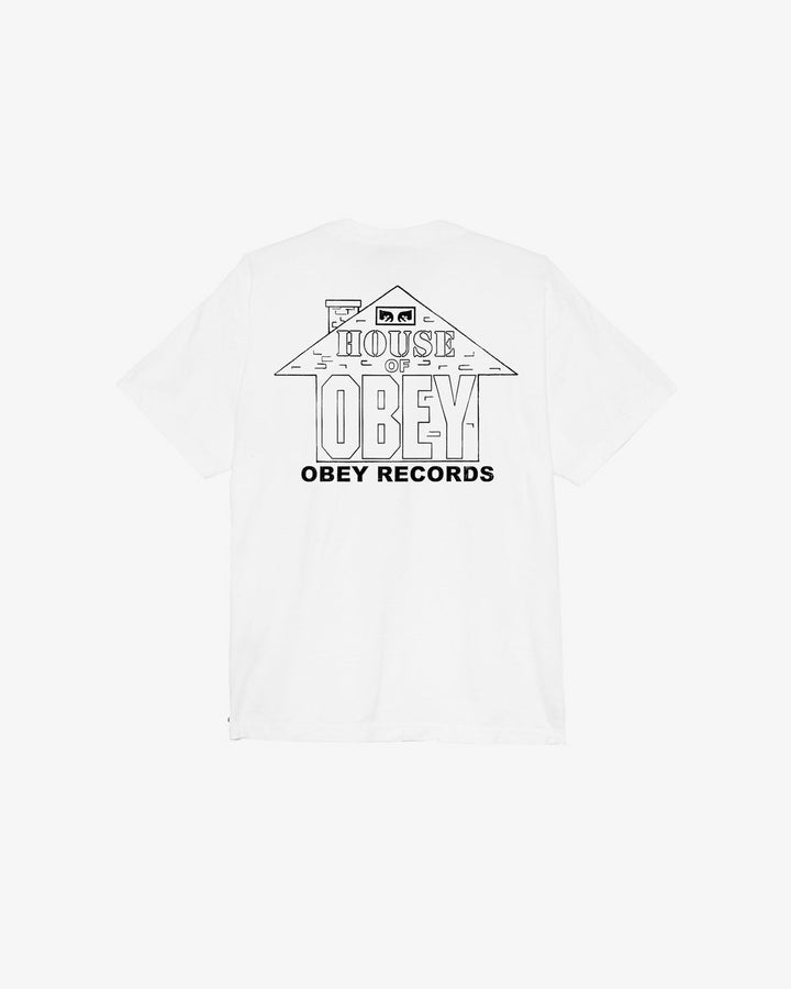 HOUSE OF OBEY RECORDS HEAVYWEIGHT T-SHIRT WHITE