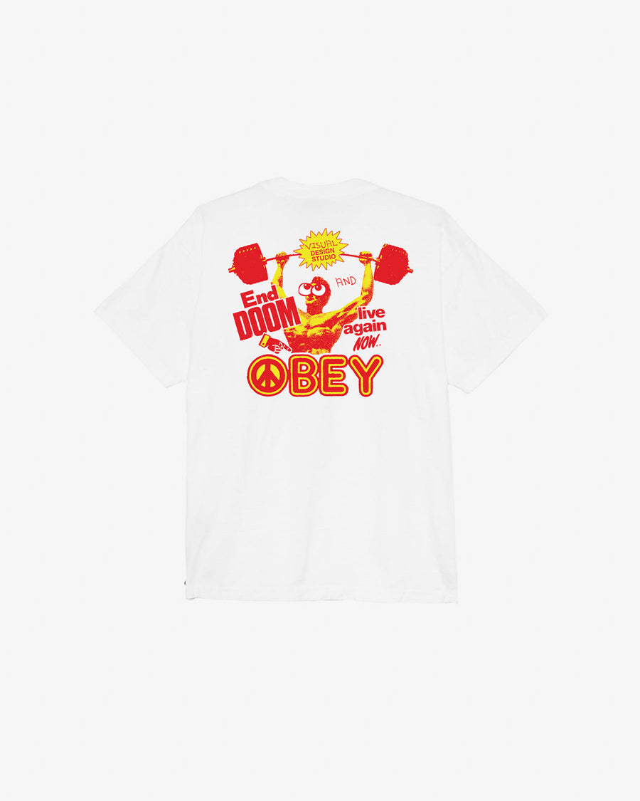 obey live again now heavyweight t shirt white