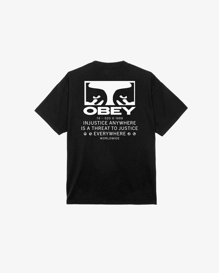 JUSTICE EVERYWHERE HEAVYWEIGHT T-SHIRT JET BLACK