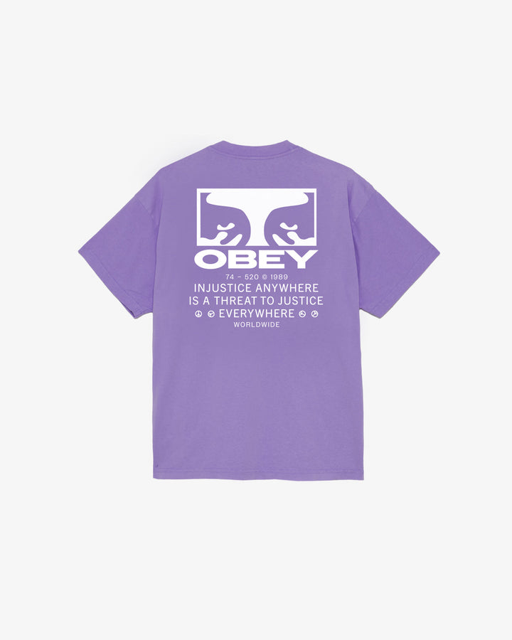 JUSTICE EVERYWHERE HEAVYWEIGHT T-SHIRT PAISLEY PURPLE