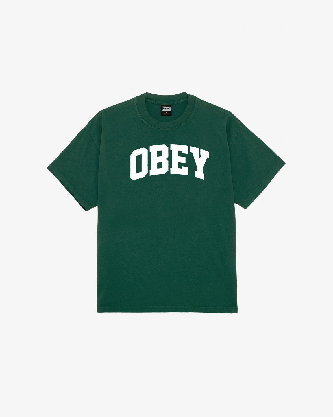 obey collegiate heavyweight t shirt rain forest