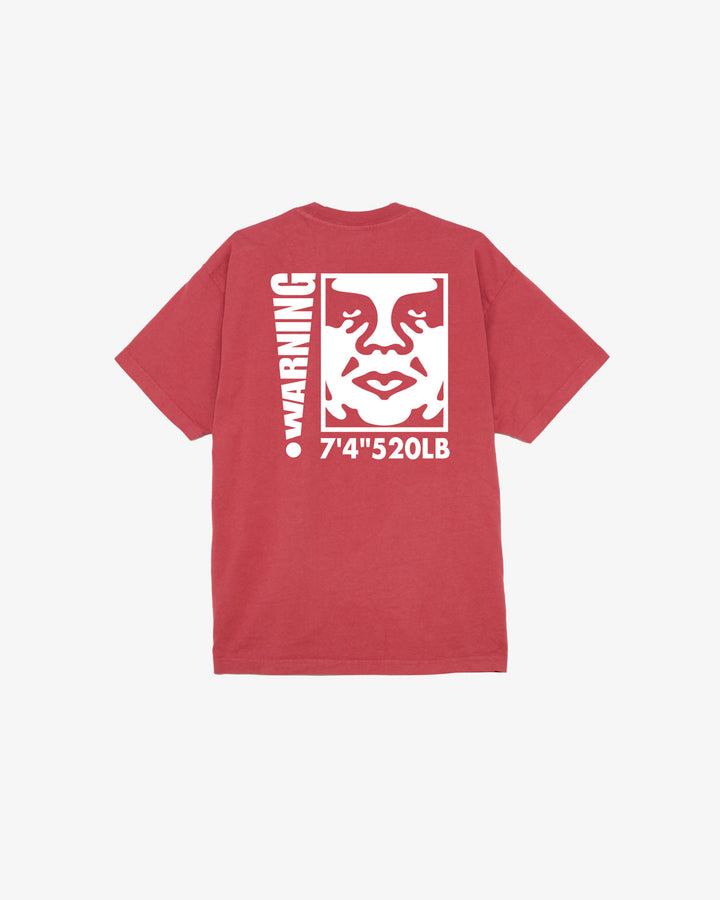 WARNING HEAVYWEIGHT T-SHIRT MINERAL RED