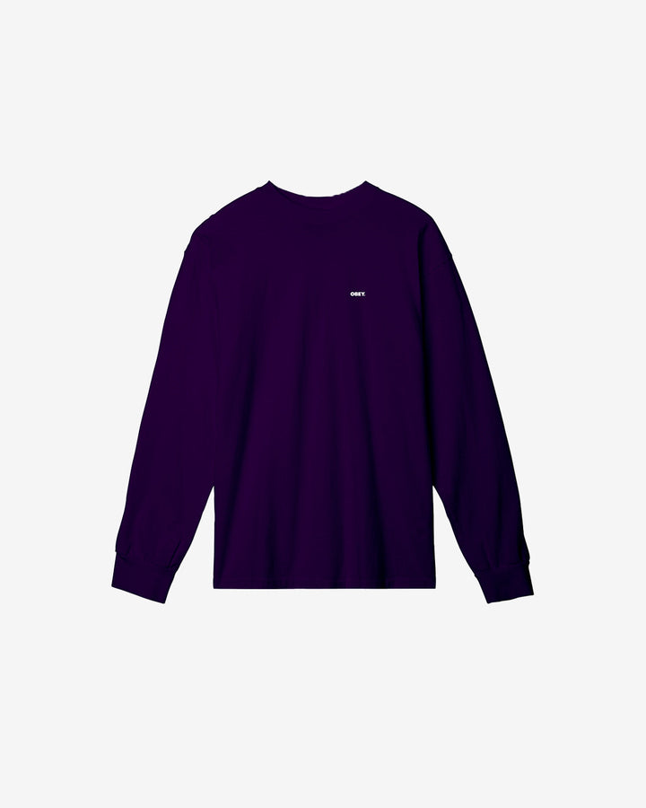 OBEY BOLD III LS HEAVYWEIGHT T-SHIRT PLUM PERFECT