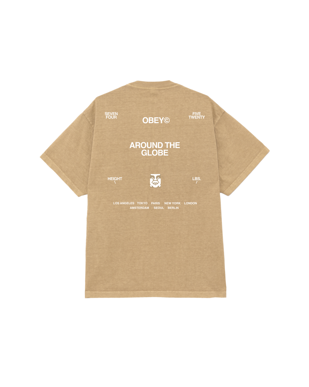 obey around the globe pigment t shirt pigment light khaki