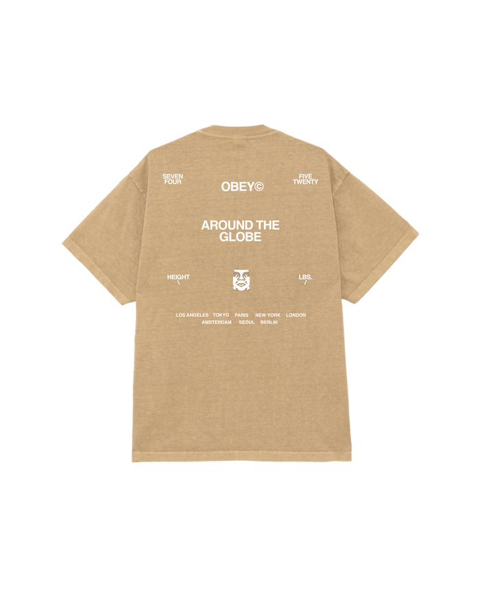 obey around the globe pigment t shirt pigment light khaki