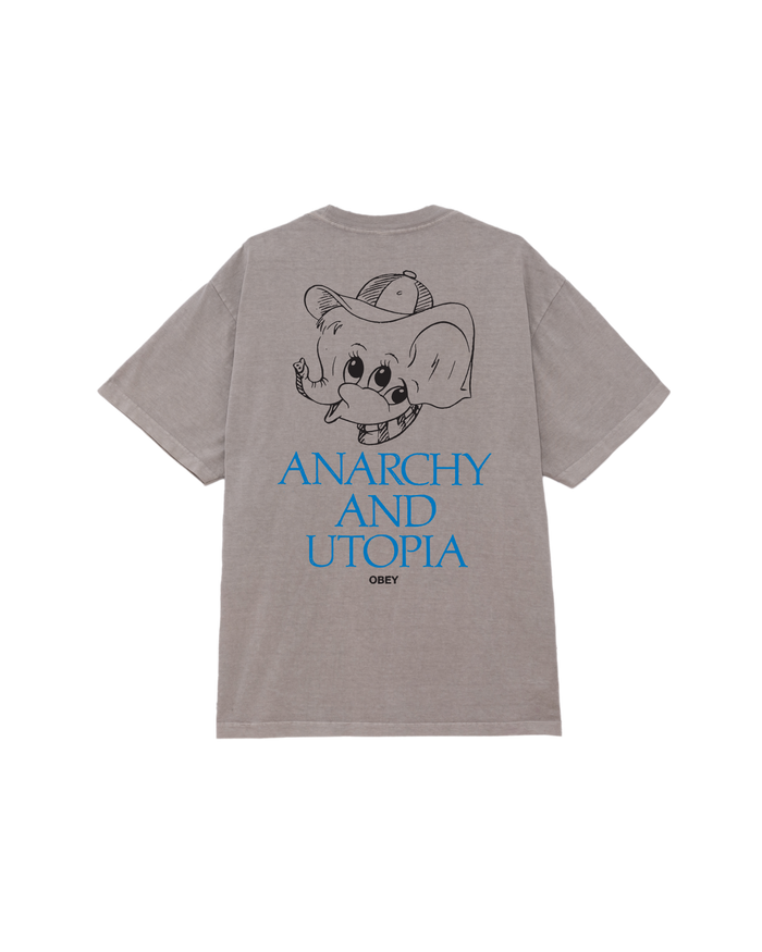 obey anarchy utopia pigment t shirt pigment silver grey