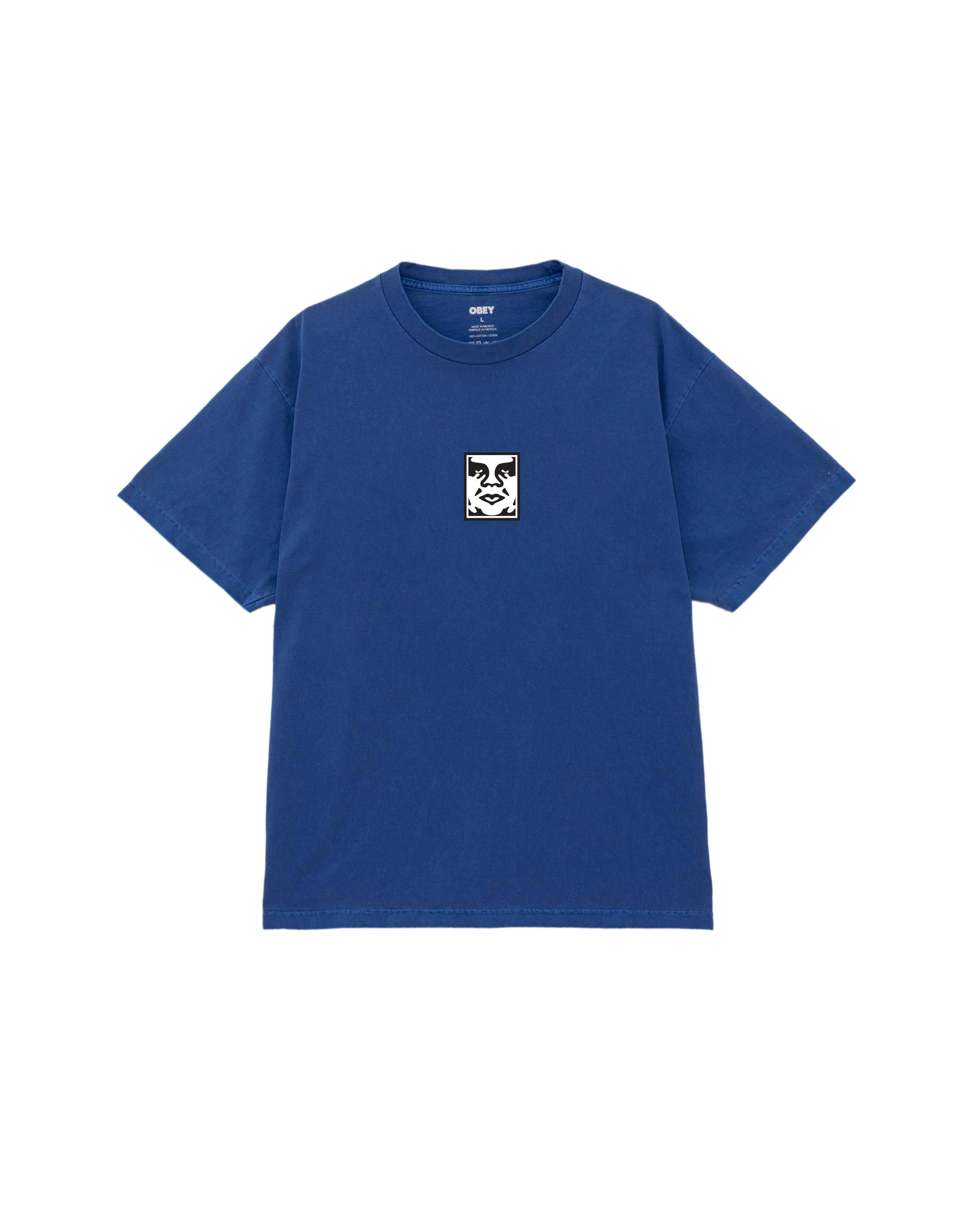 obey icon face pigment t shirt pigment electric indigo