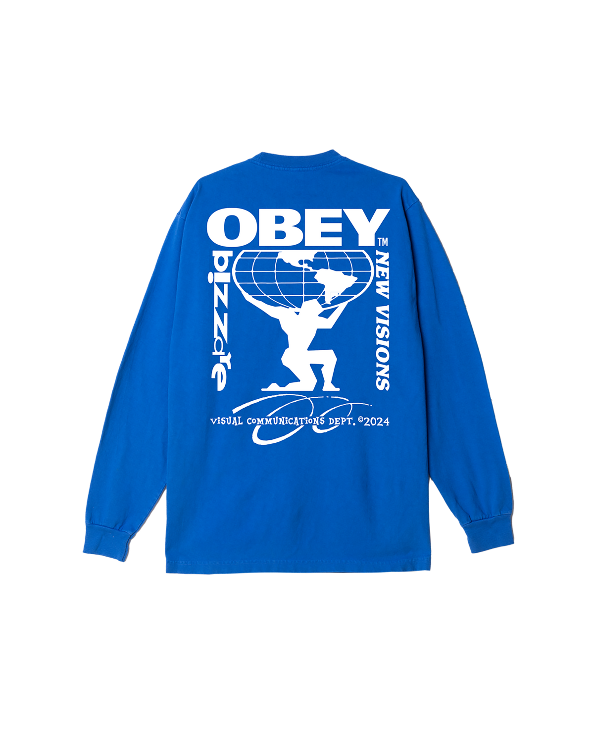 obey bizzare new visions pigment ls t shirt pigment electric indigo