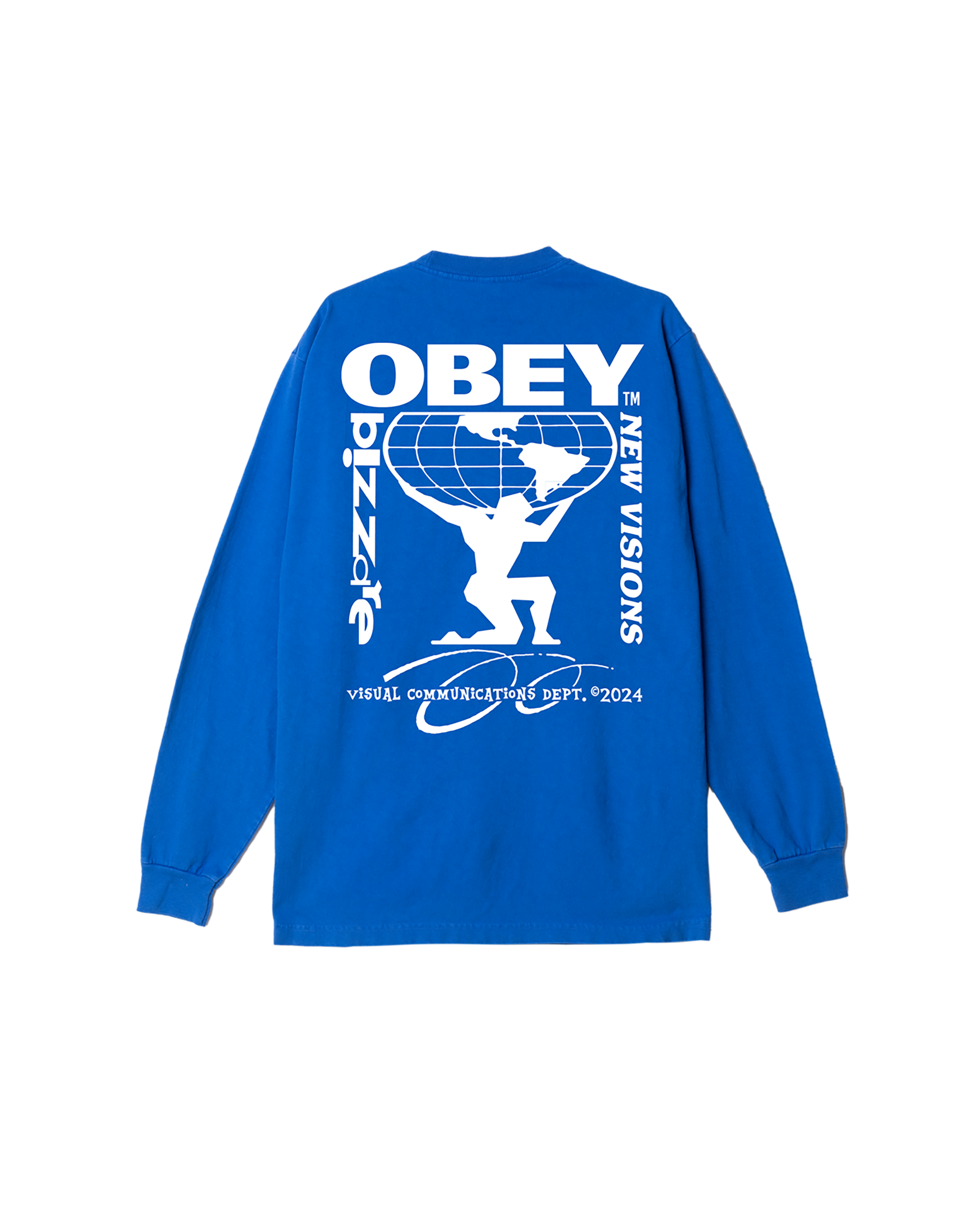 obey bizzare new visions pigment ls t shirt pigment electric indigo