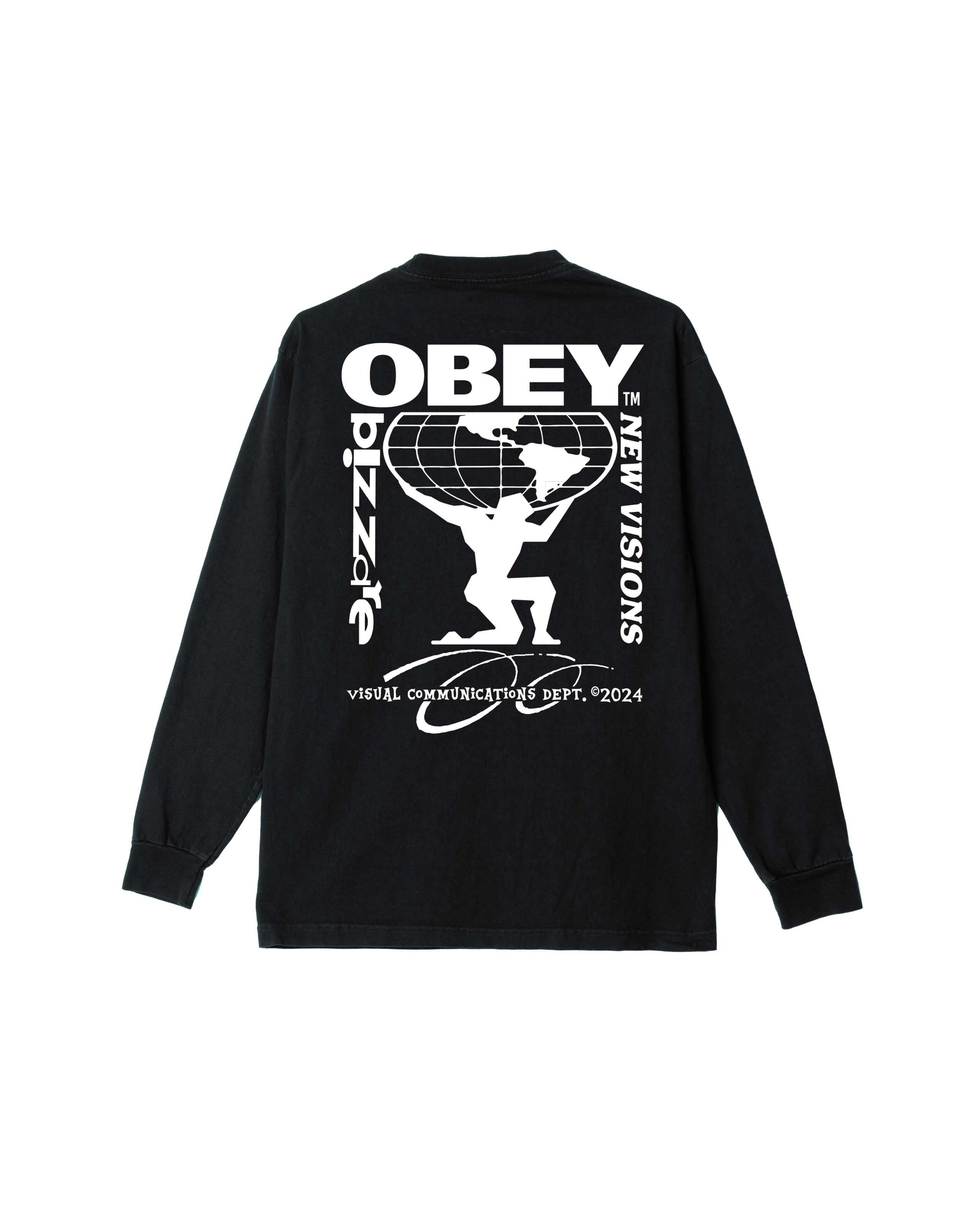 obey bizzare new visions pigment ls t shirt pigment true vintage black