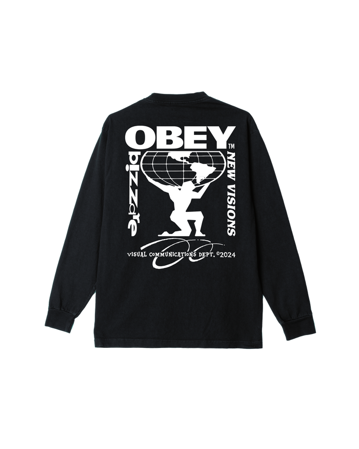 obey bizzare new visions pigment ls t shirt pigment true vintage black