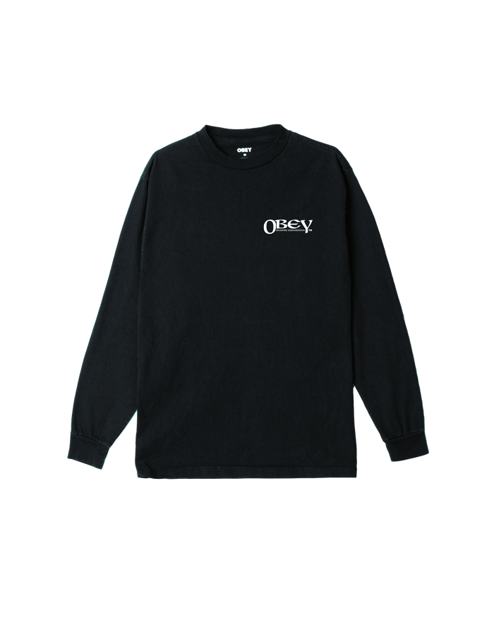 obey sensory exploration pigment ls t shirt pigment true vintage black